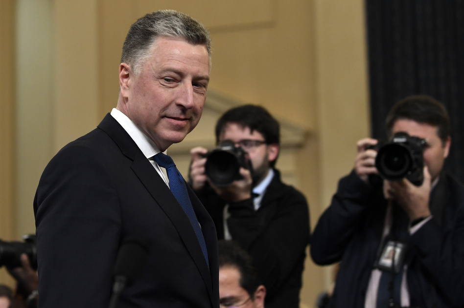 Ambassador Kurt Volker, former special envoy to Ukraine, arrives to testify before the House Intelligence Committee on Capitol Hill on Tuesday. (Susan Walsh/AP)