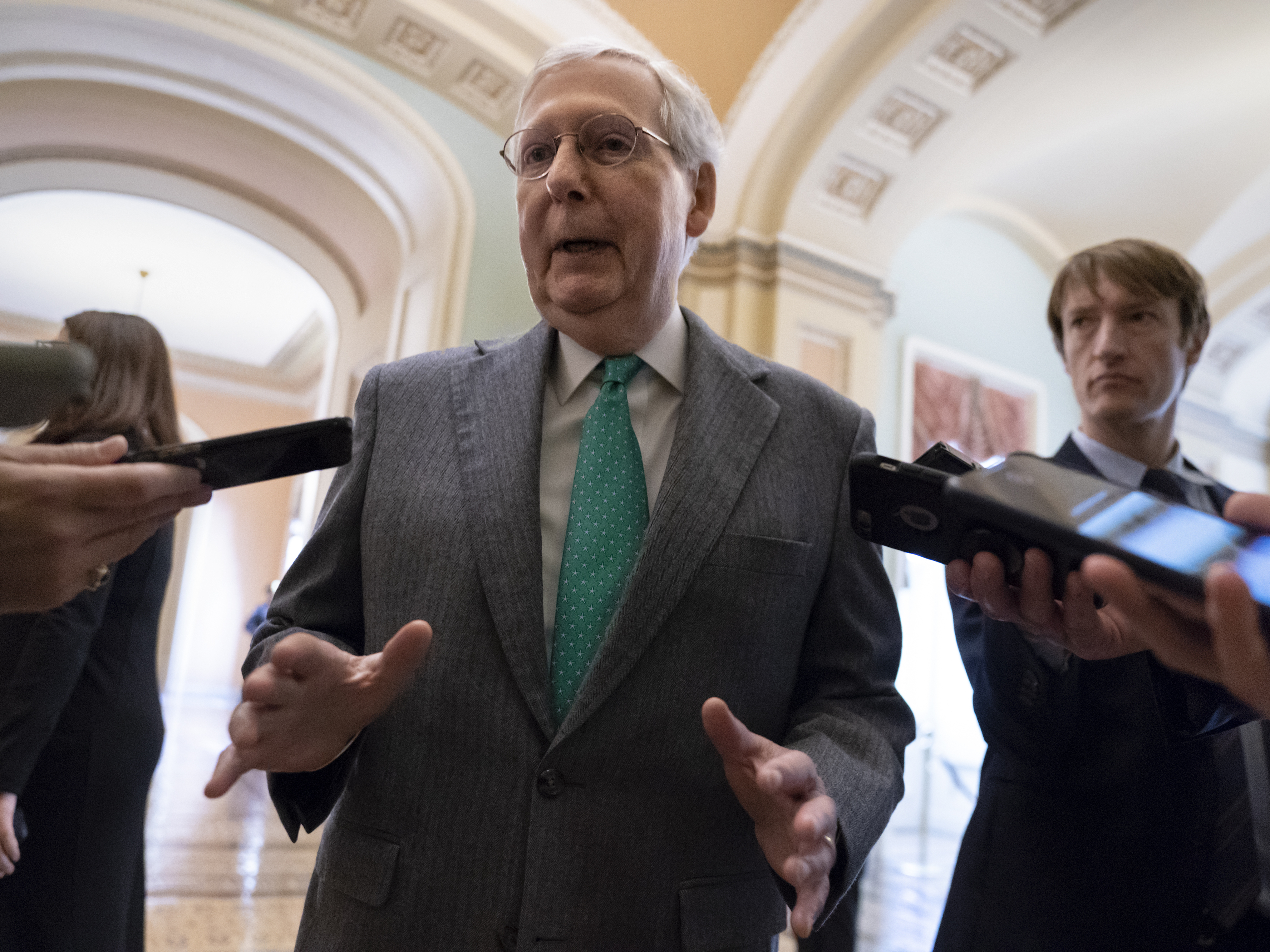 Senate Majority Leader Mitch McConnell, R-Ky., is pushing for a broader deal on spending bills for 2020 but helped craft a stopgap measure to avoid a possible shutdown.