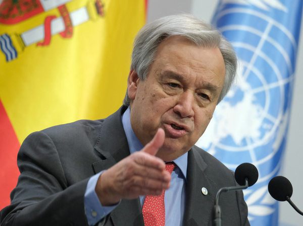 United Nations Secretary-General António Guterres at the opening day of the COP25 climate conference on Monday in Madrid.