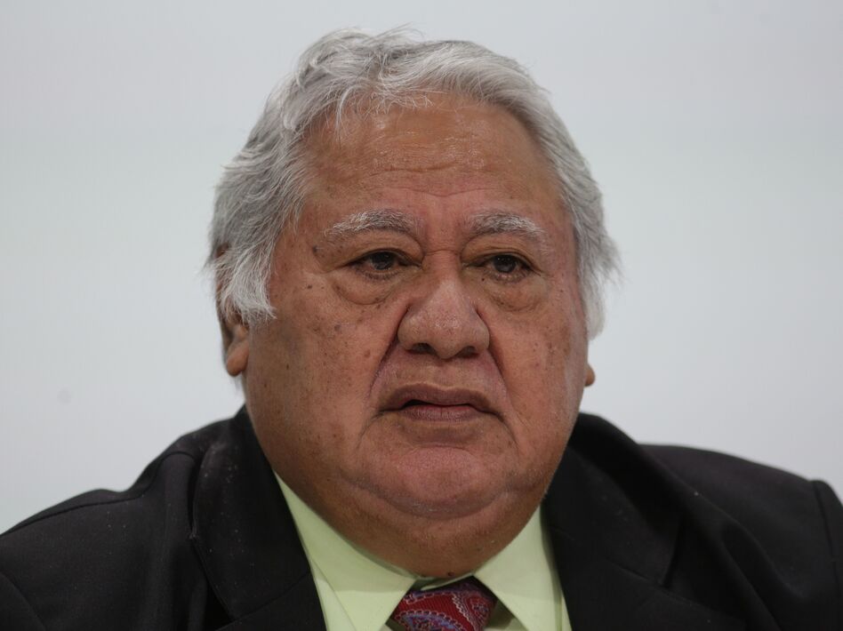 Samoa's Prime Minister Tuilaepa Sailele Malielegaoi, pictured in 2018, pleaded with the public not to turn to "alternative cures" for measles. (Daniel Leal-Olivas/AFP via Getty Images)