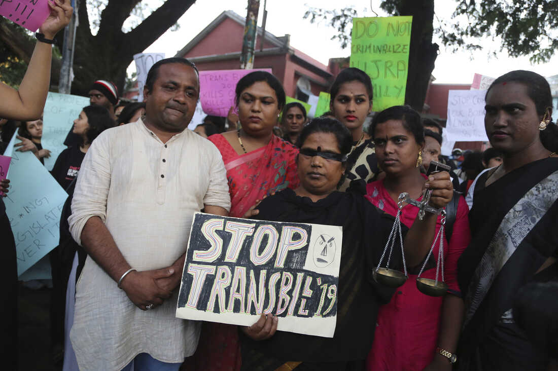 Transgender Pride flag with historic background stolen from