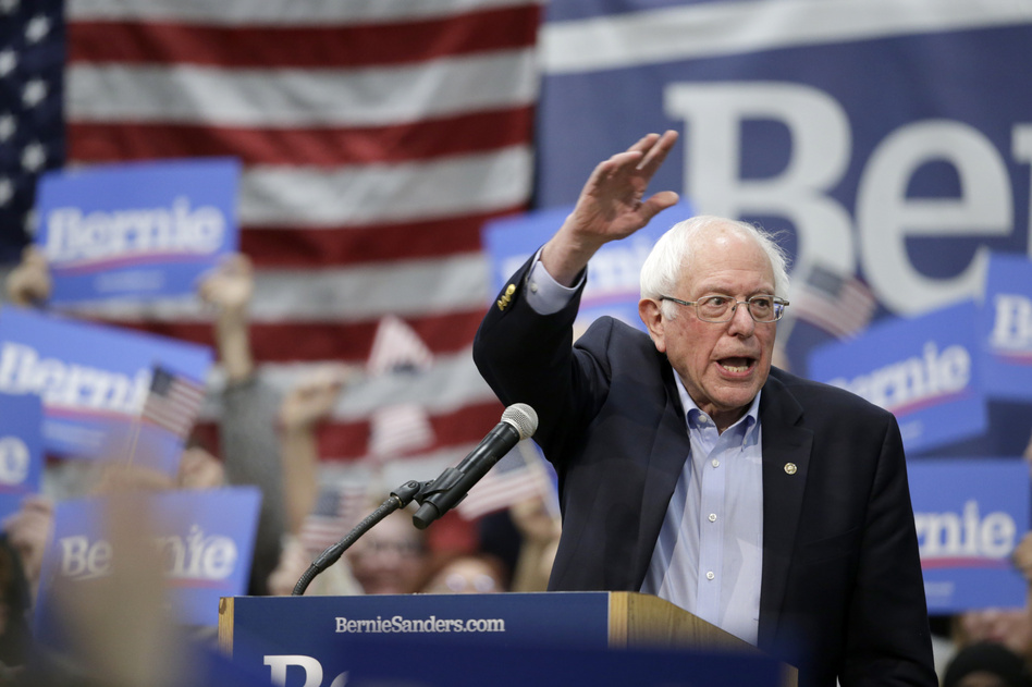 Sen. Bernie Sanders, I-Vt., speaks to supporters at an Iowa rally in March. (Nati Harnik/AP)