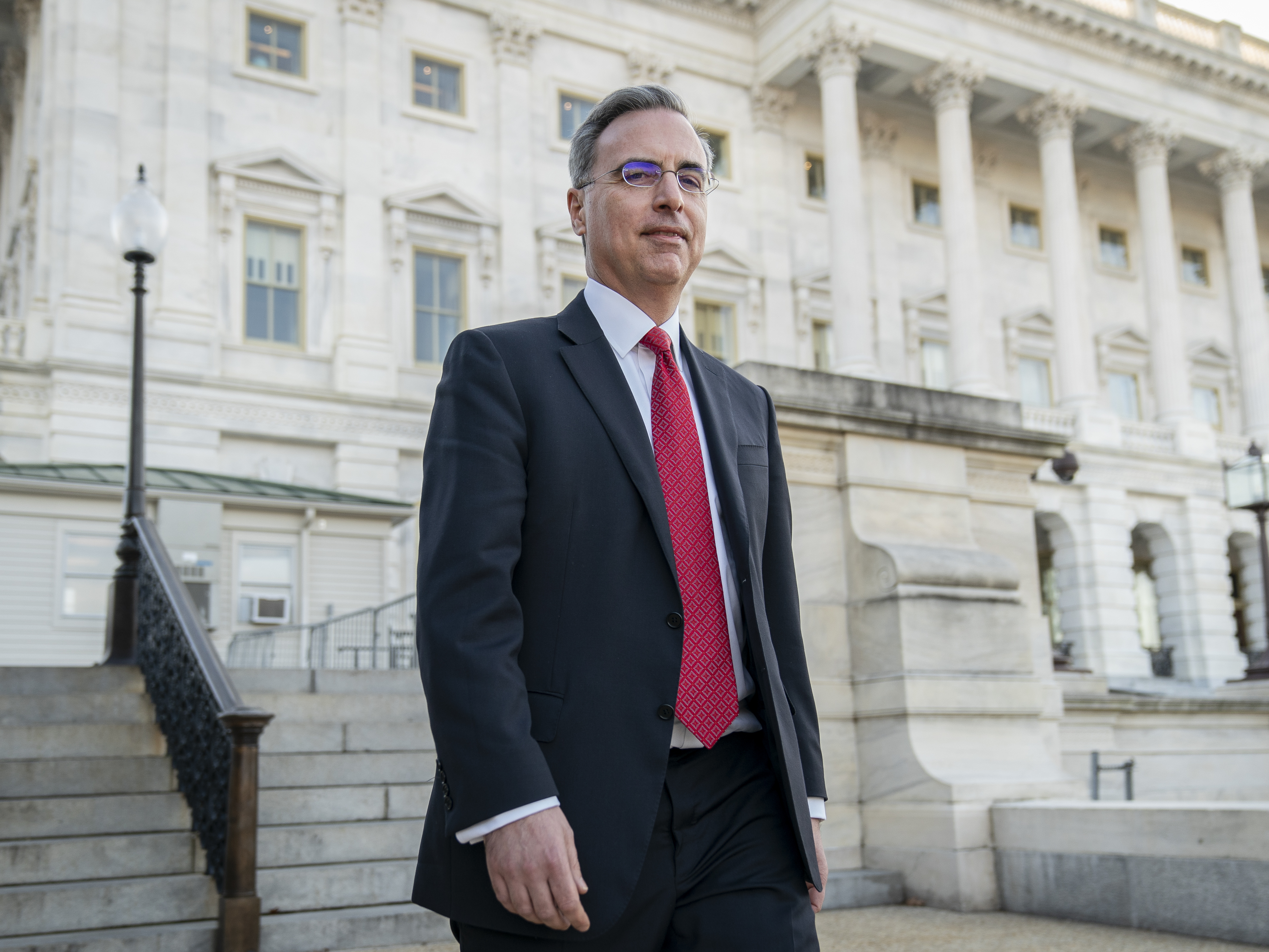 Before he joined the Trump White House, Pat Cipollone typically worked behind the scenes. That changed when he took a central role in President Trump's Senate impeachment trial. (Getty Images)