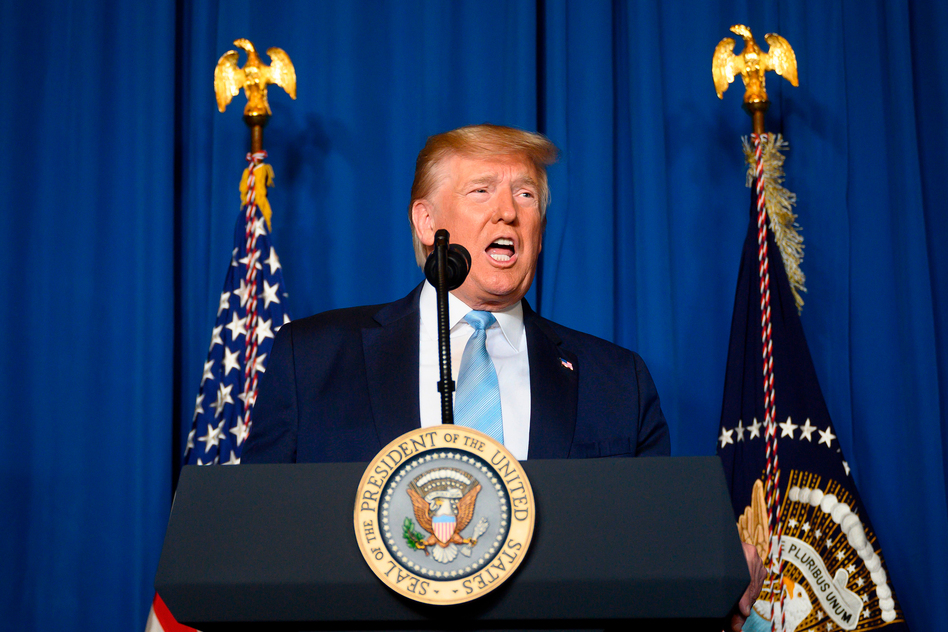 President Trump says Qassem Soleimani was plotting "imminent and sinister attacks on American diplomats and personnel," in a statement at the Mar-a-Lago estate in Palm Beach, Fla., on Friday afternoon. (Jim Watson/Getty Images)