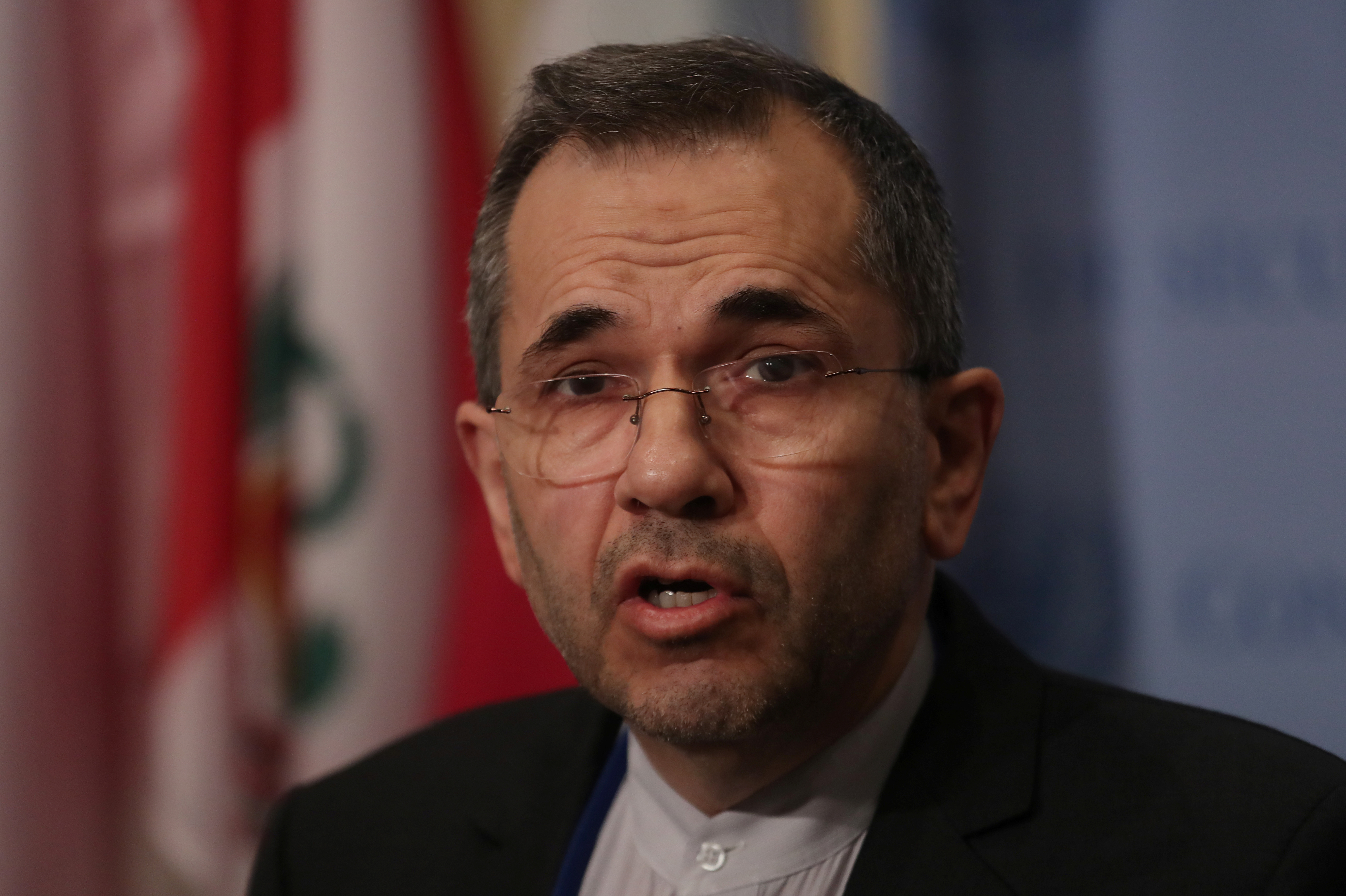 Majid Takht Ravanchi, Iranian Ambassador to the United Nations, at the U.N., in June 2019. (Reuters)