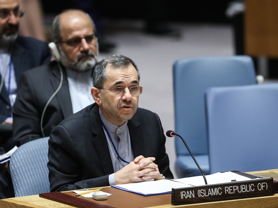 Iran's Ambassador to the United Nations Majid Takht Ravanchi delivers a speech in June during a U.N. Security Council meeting. (Atilgan Ozdil/Anadolu Agency/Getty Images)