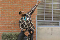 Six-year-old Jerry Morrison and his uncle Joey Jefferson, a NASA engineer, talk about their mutual love for learning about space, in November 2019 at their StoryCorps interview in Los Angeles.