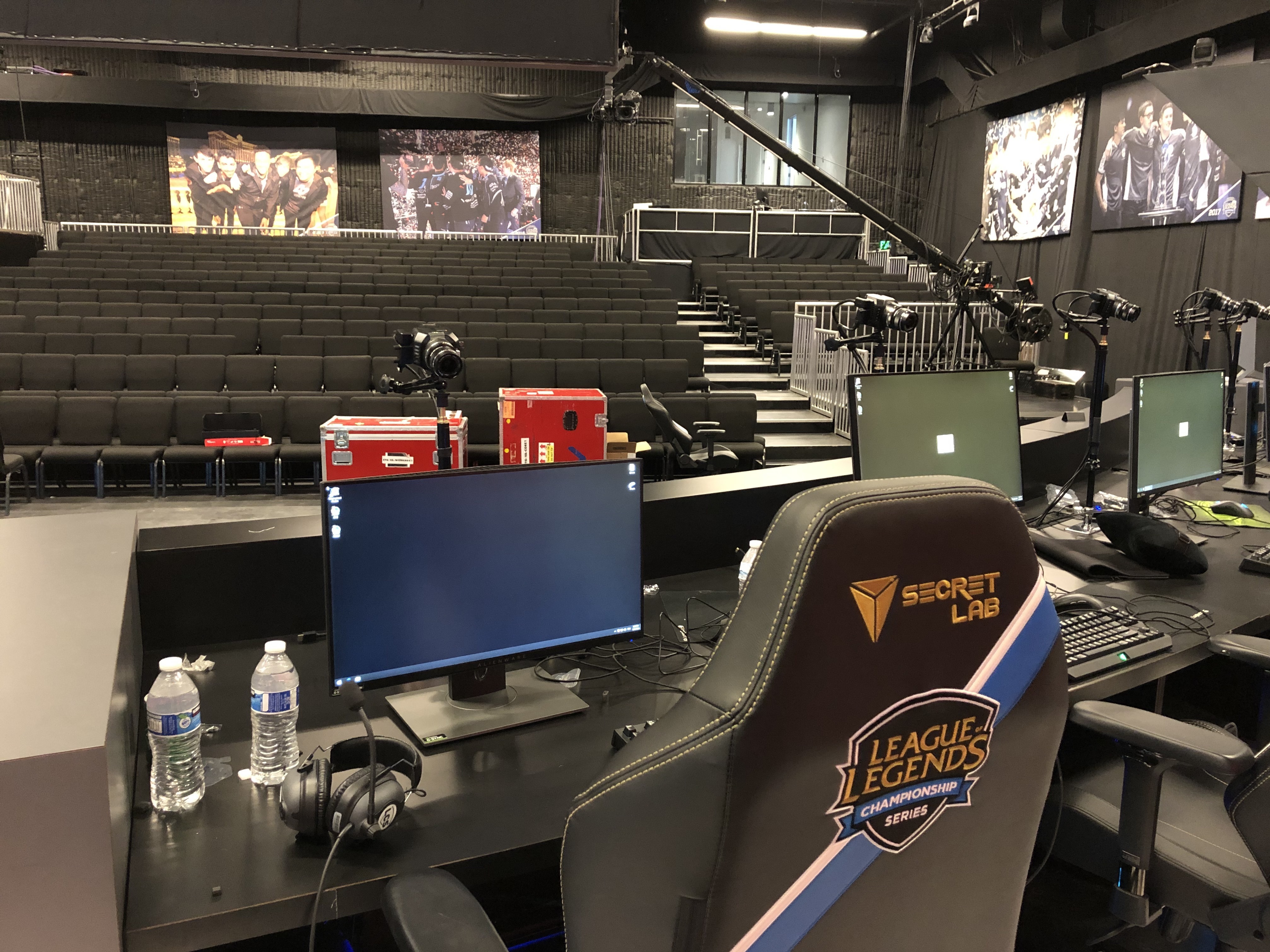 The view from onstage at the Battle Arena in Los Angeles. This is the 375-seat arena that holds regular season games for teams competing in the North American Esports league called the League Championship Series (LCS). The 10 teams in the LCS play League of Legends, Esports' most popular videogame. (NPR)