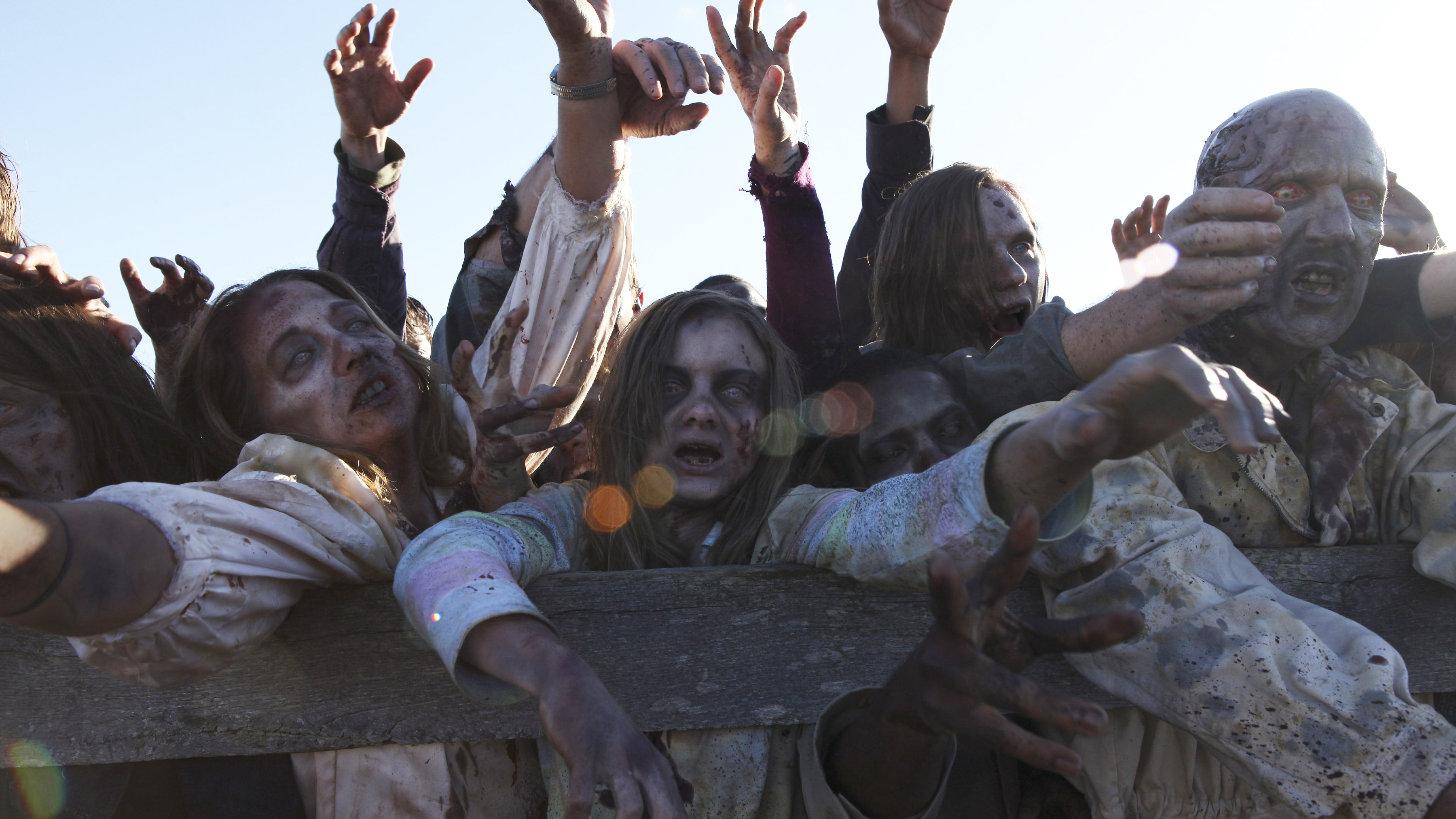 Today's stories about disease — like <em>The Walking Dead</em> with its zombies — tend to be rooted in political and social realities. (AMC)