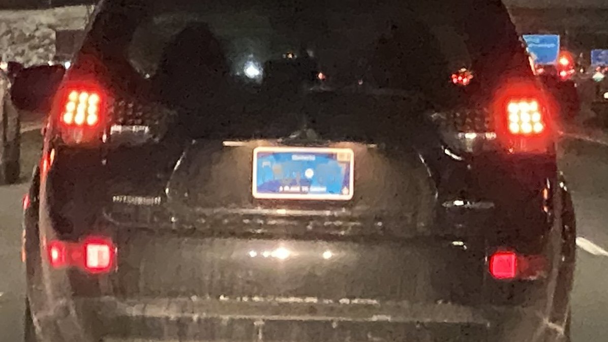 Toronto videojournalist Andrew Collins noticed that the new plates are "totally unreadable from a distance at night." He tweeted this still from a dash camera video.