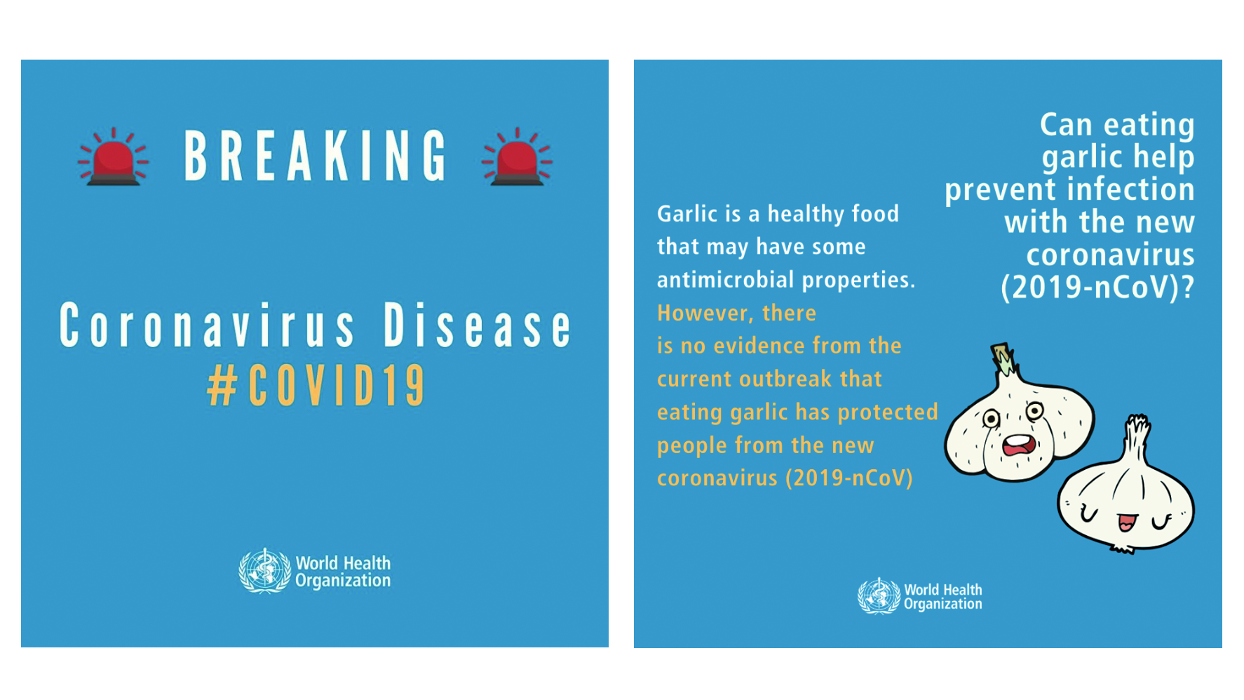 The World Health Organization is sharing social media posts to debunk widely circulated rumors about coronavirus cures. (Facebook/ Screengrab by NPR)