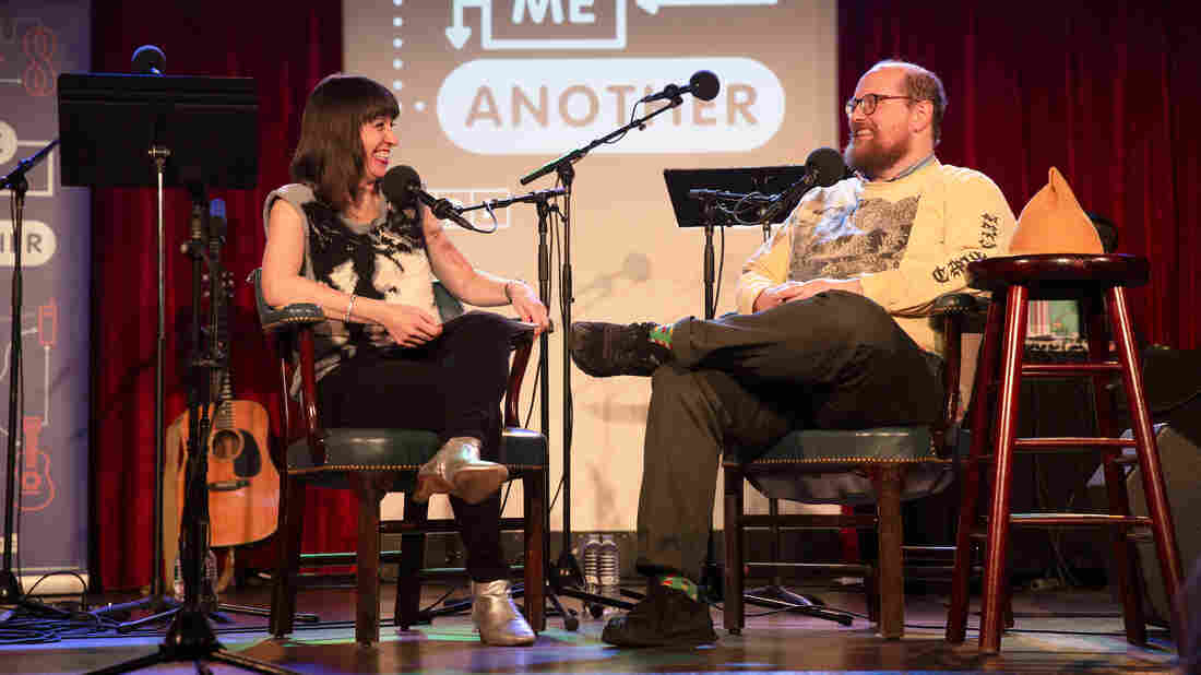 Ophira Eisenberg and Dan Deacon on Ask Me Another at the Bell House in Brooklyn, New York.