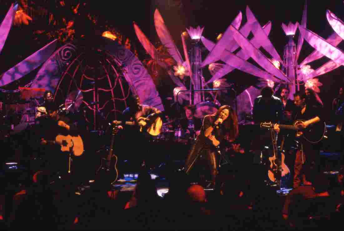 Shakira onstage during her MTV Unplugged performance.