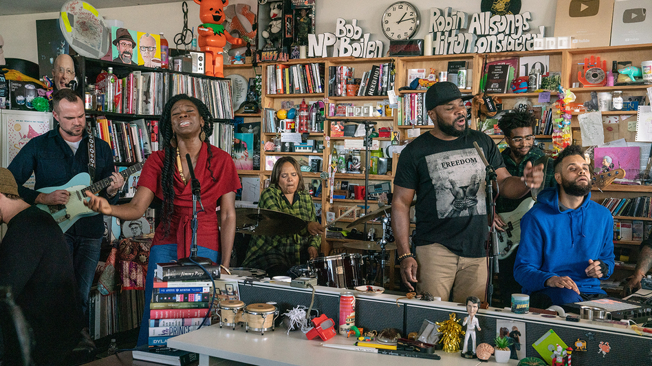 Terri Lyne Carrington + Social Science plays a Tiny Desk Concert (Laura Beltran Villamizar/NPR). (Laura Beltran Villamizar/NPR)