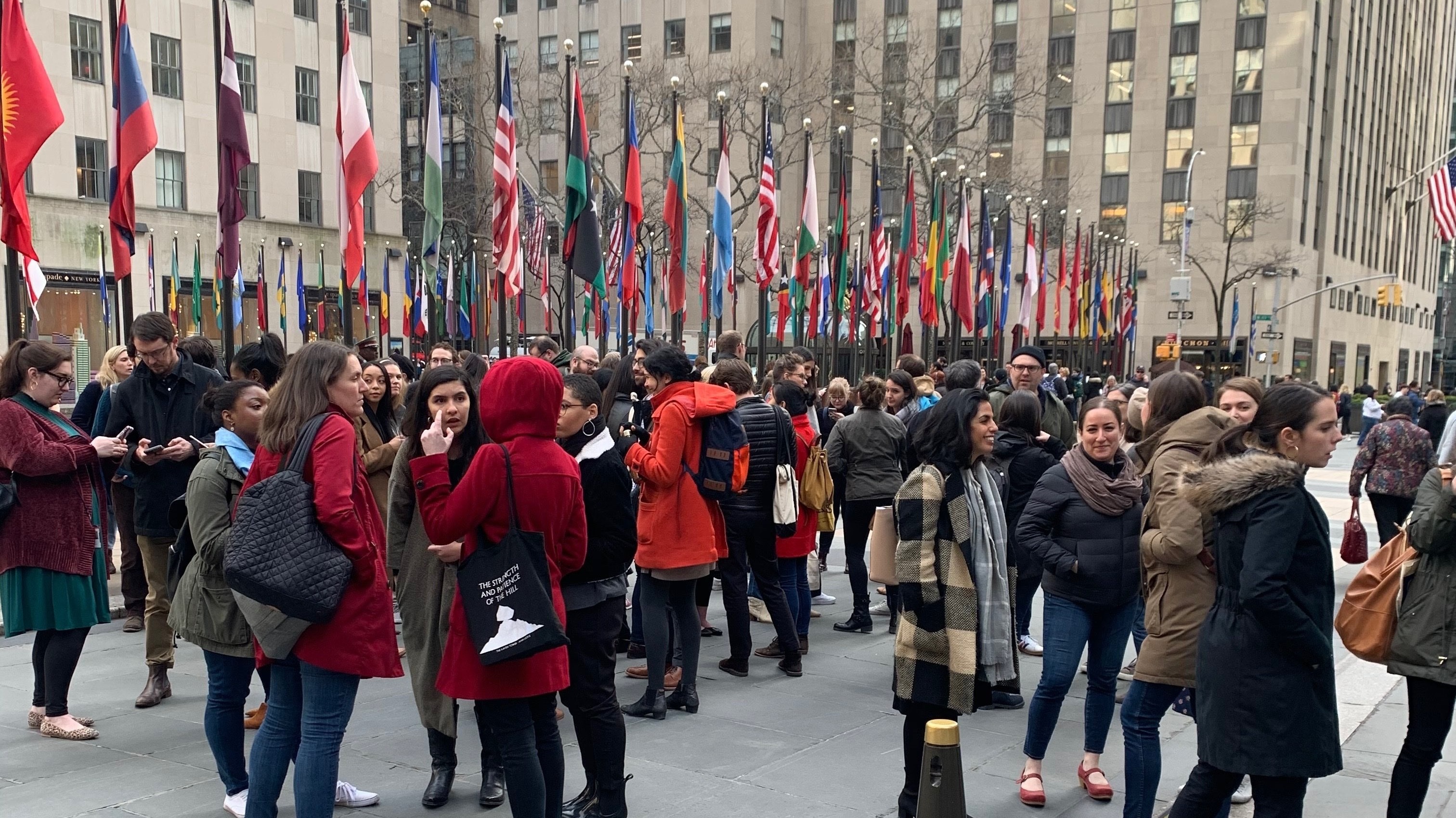 Hachette Book Group employees in New York City, during a Thursday walkout protesting their company