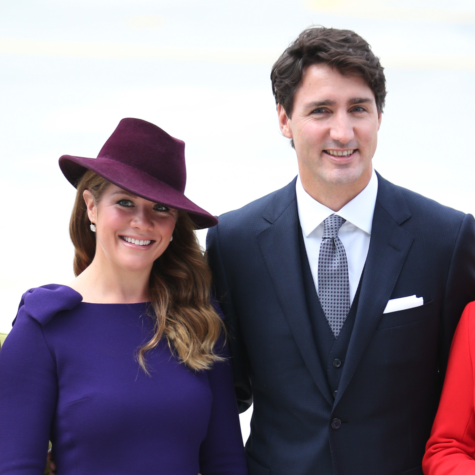 Canadian Prime Minister Justin Trudeau and his wife, Sophie Grégoire Trudeau, at the Victoria Airport in 2016. Grégoire Trudeau has tested positive for the novel coronavirus, the prime minister's office said Thursday. (Getty Images)