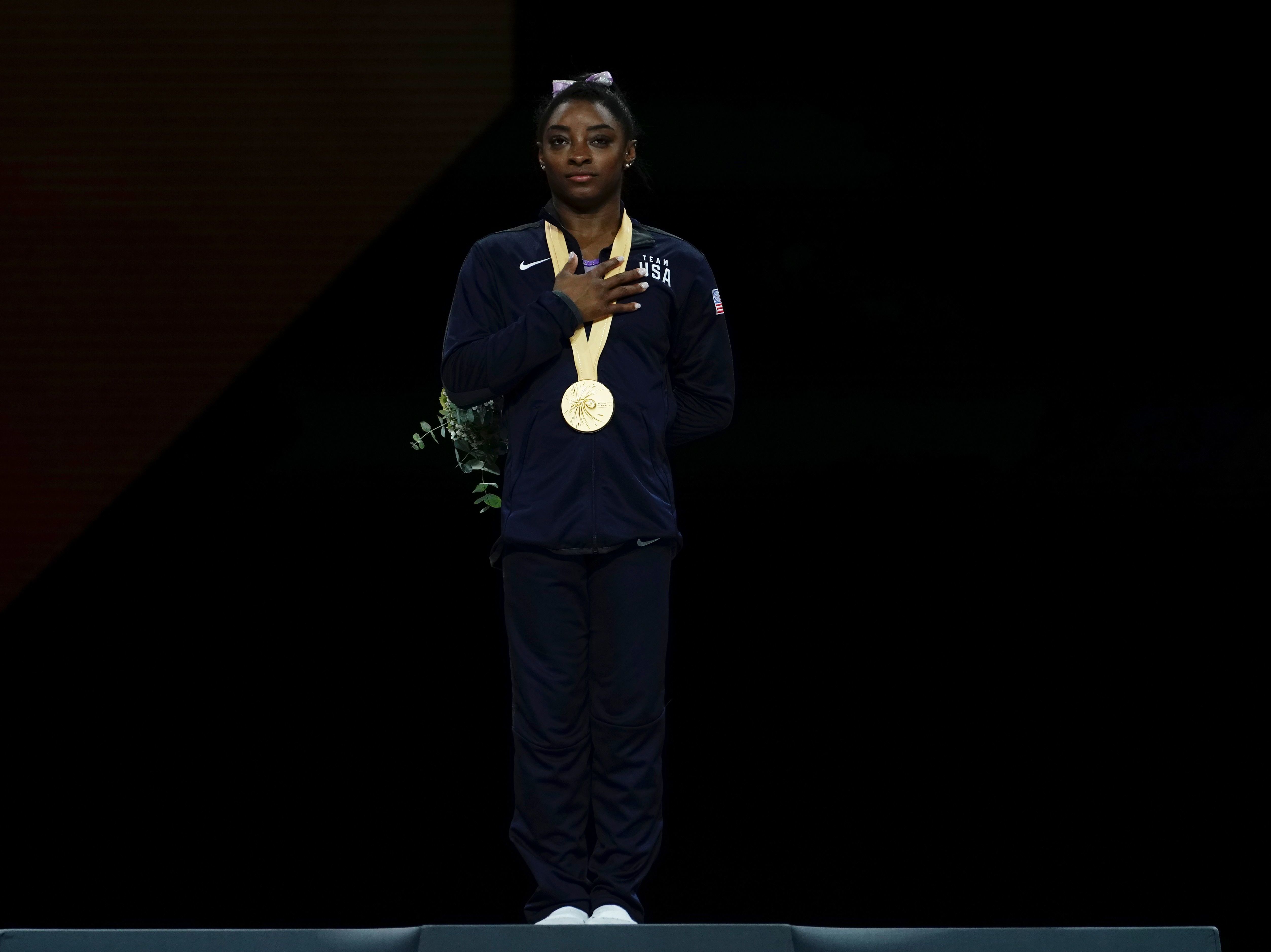 Simone Biles has made clear that she will not stop asking for accountability surrounding the Larry Nassar sexual abuse scandal. Biles responded to a birthday wish from USA Gymnastics furthering her request for an independent investigation into the matter. (AFP via Getty Images)
