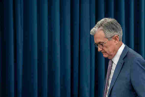 US Federal Reserve Chairman Jerome Powell gives a press briefing after the surprise announcement the FED will cut interest rates on March 3, 2020 in Washington,DC. (Photo by Eric BARADAT / AFP) (Photo by ERIC BARADAT/AFP via Getty Images)