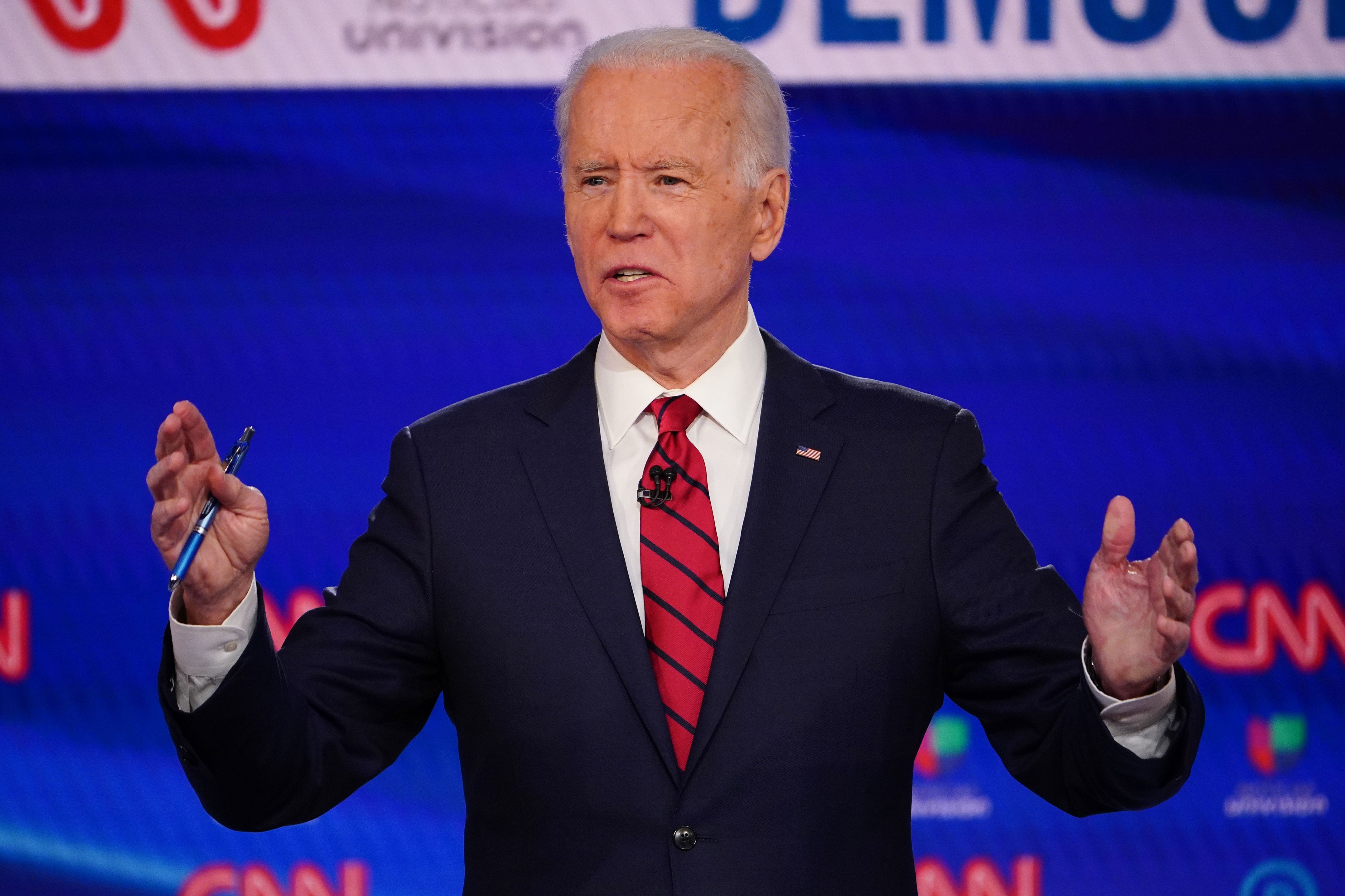 Democratic presidential former US vice president Joe Biden participates in the 11th Democratic Party 2020 presidential debate on March 15. (Mandel Ngan / AFP via Getty Images)