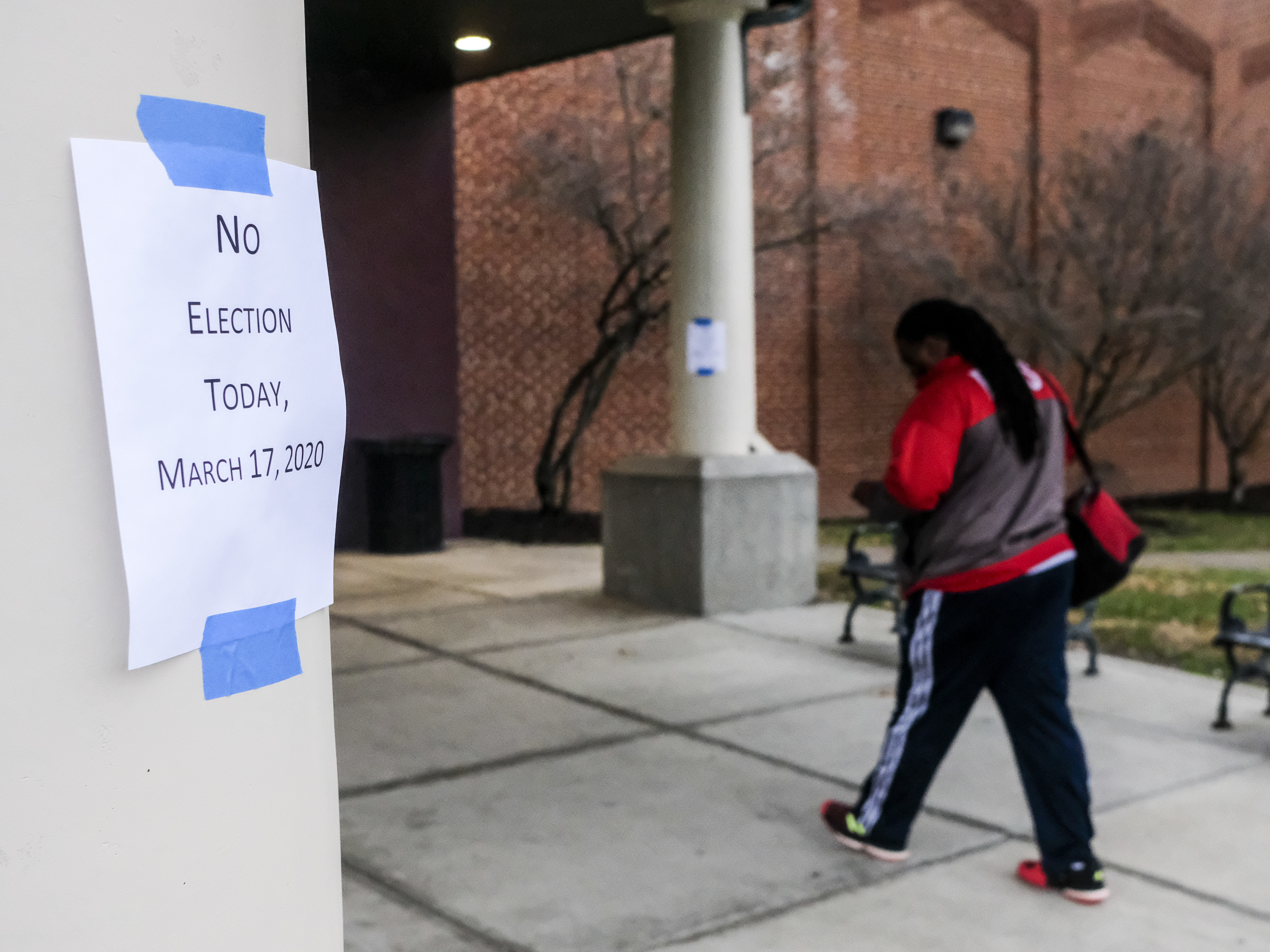 Polling stations were shut down in Columbus, Ohio on March 17. Hours before polls were set to open, Gov. Mike DeWine called off in-person voting due to the coronavirus outbreak and is attempting to reschedule the election for June. (Getty Images)
