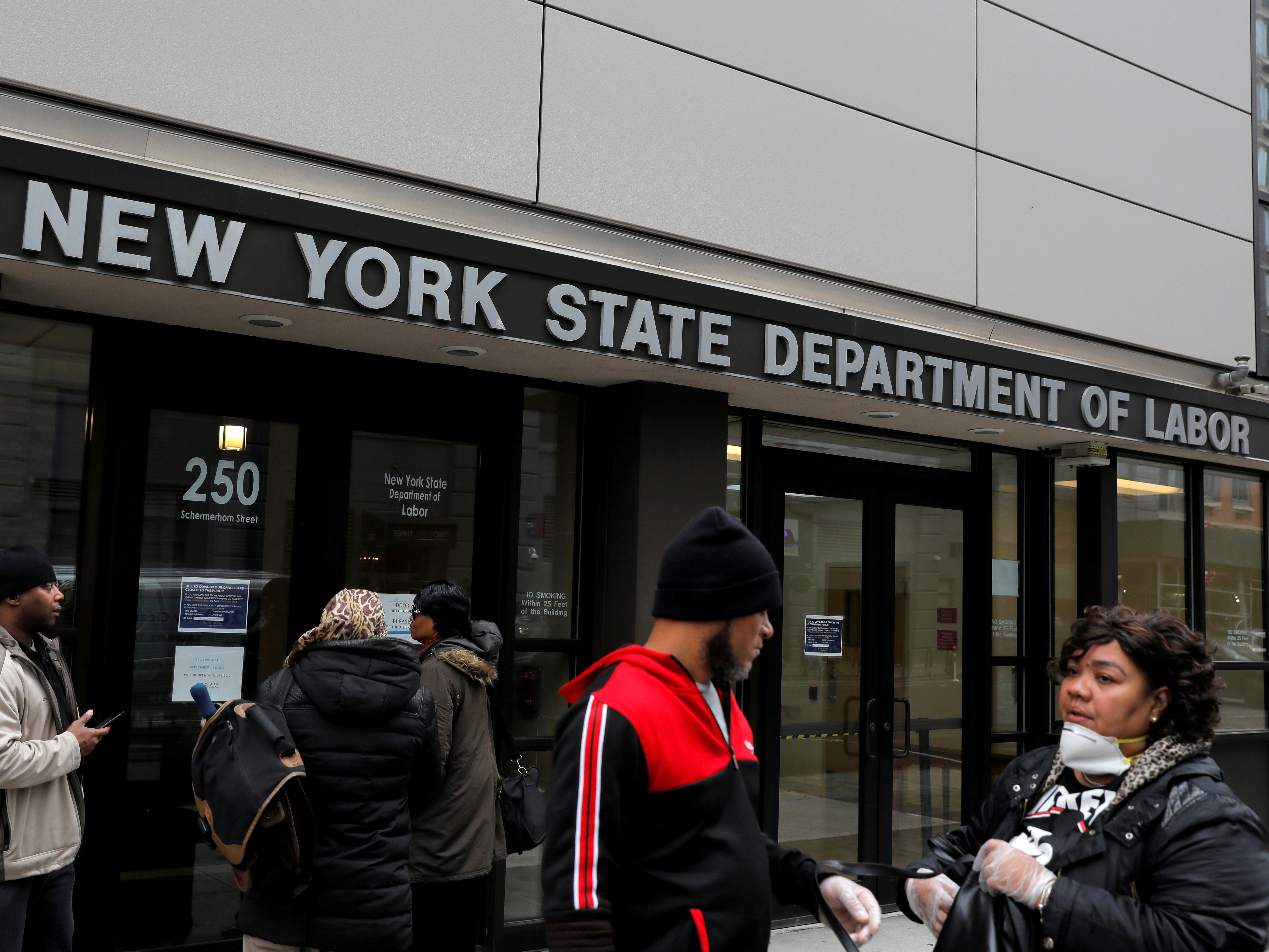Claims for unemployment benefits are spiking across the country as businesses shut down to stem the spread of the coronavirus. (Reuters)