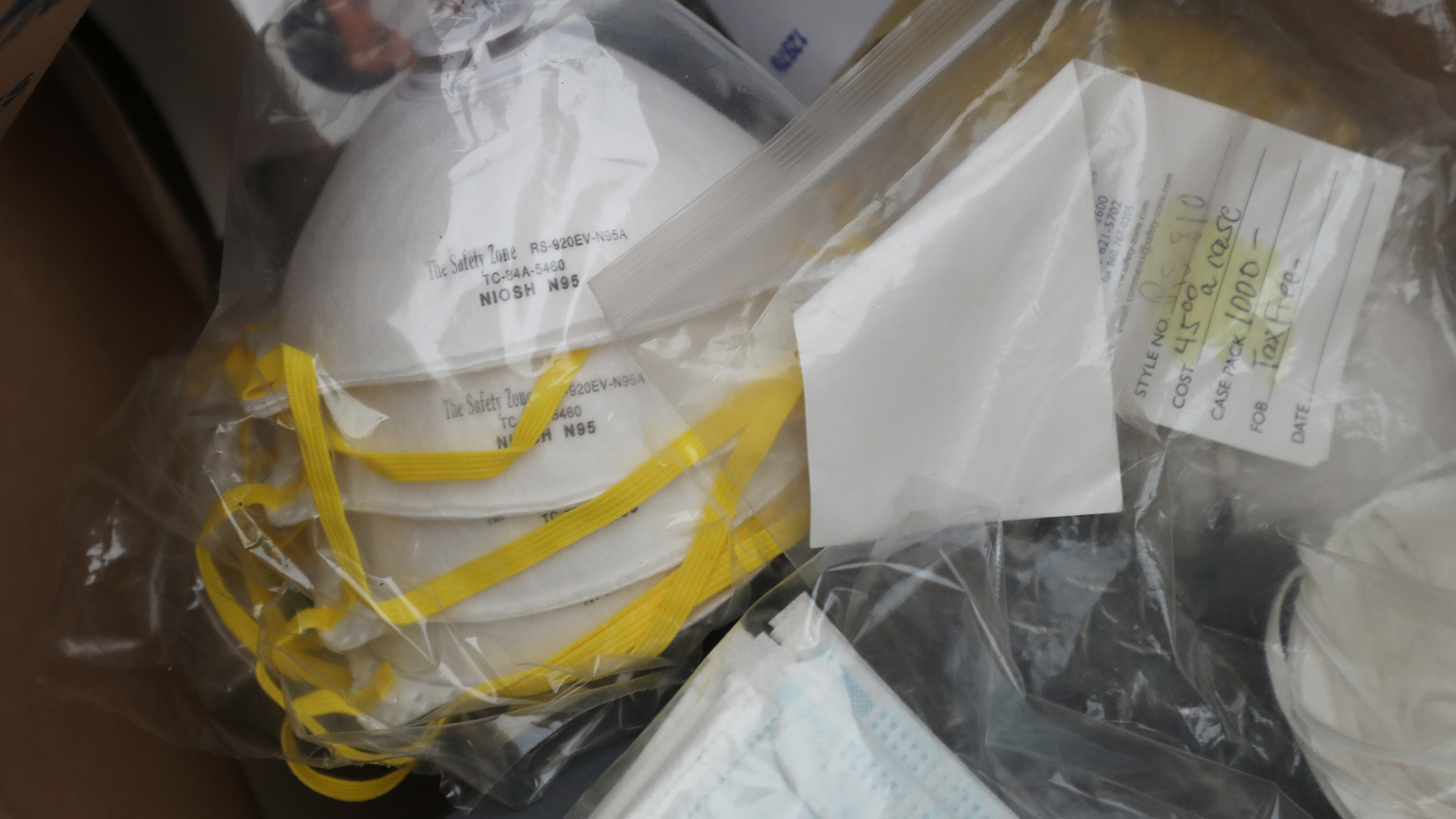 N95 masks are seen during a donation drive this week. (Getty Images)