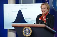 Dr. Deborah Birx, response coordinator for the White House coronavirus task force, speaks during Tuesday's briefing.