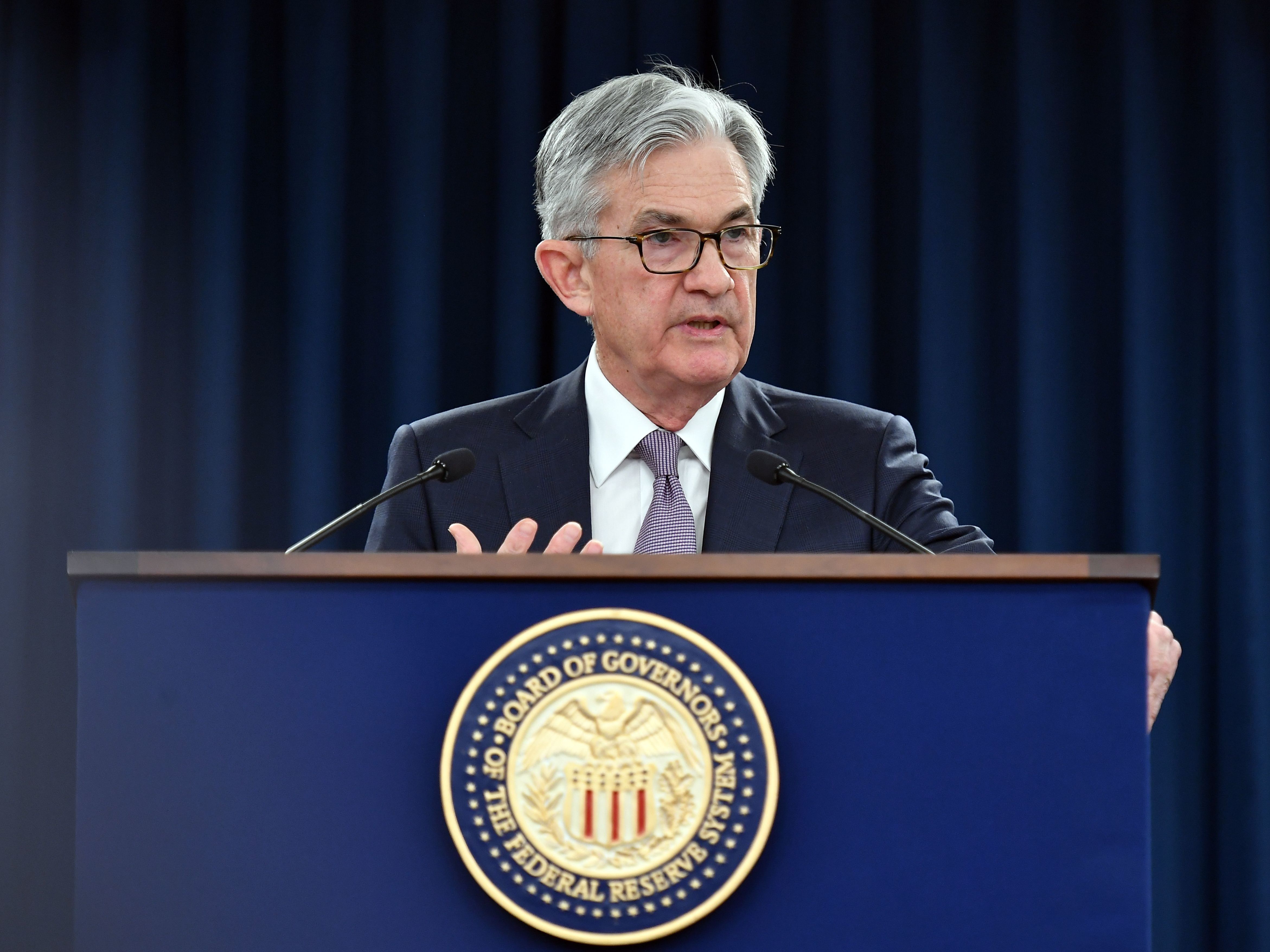 Led by Jerome Powell, the Federal Reserve has moved quickly and creatively to pump money into the rapidly shrinking U.S. economy. (AFP via Getty Images)