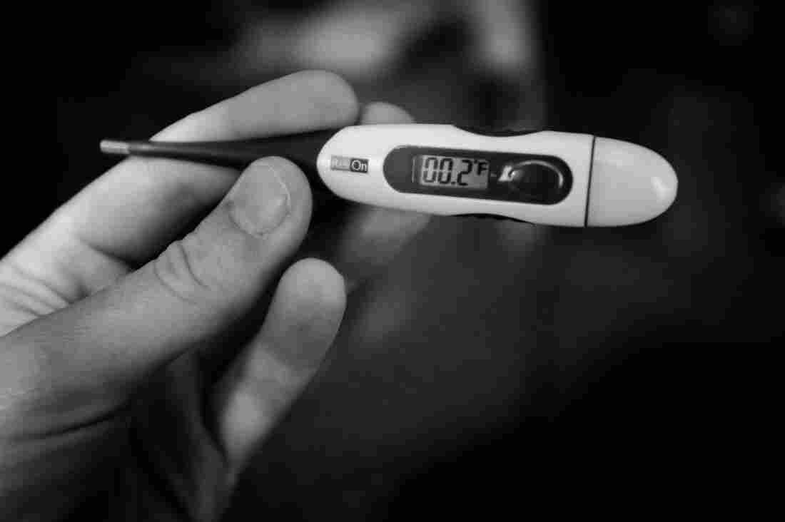 Pete: Every morning, I woke up, rolled over, and slid a thermometer into my mouth, like some Mad Men character lighting his first cigarette of the day. Thankfully, my fever and symptoms were mild.