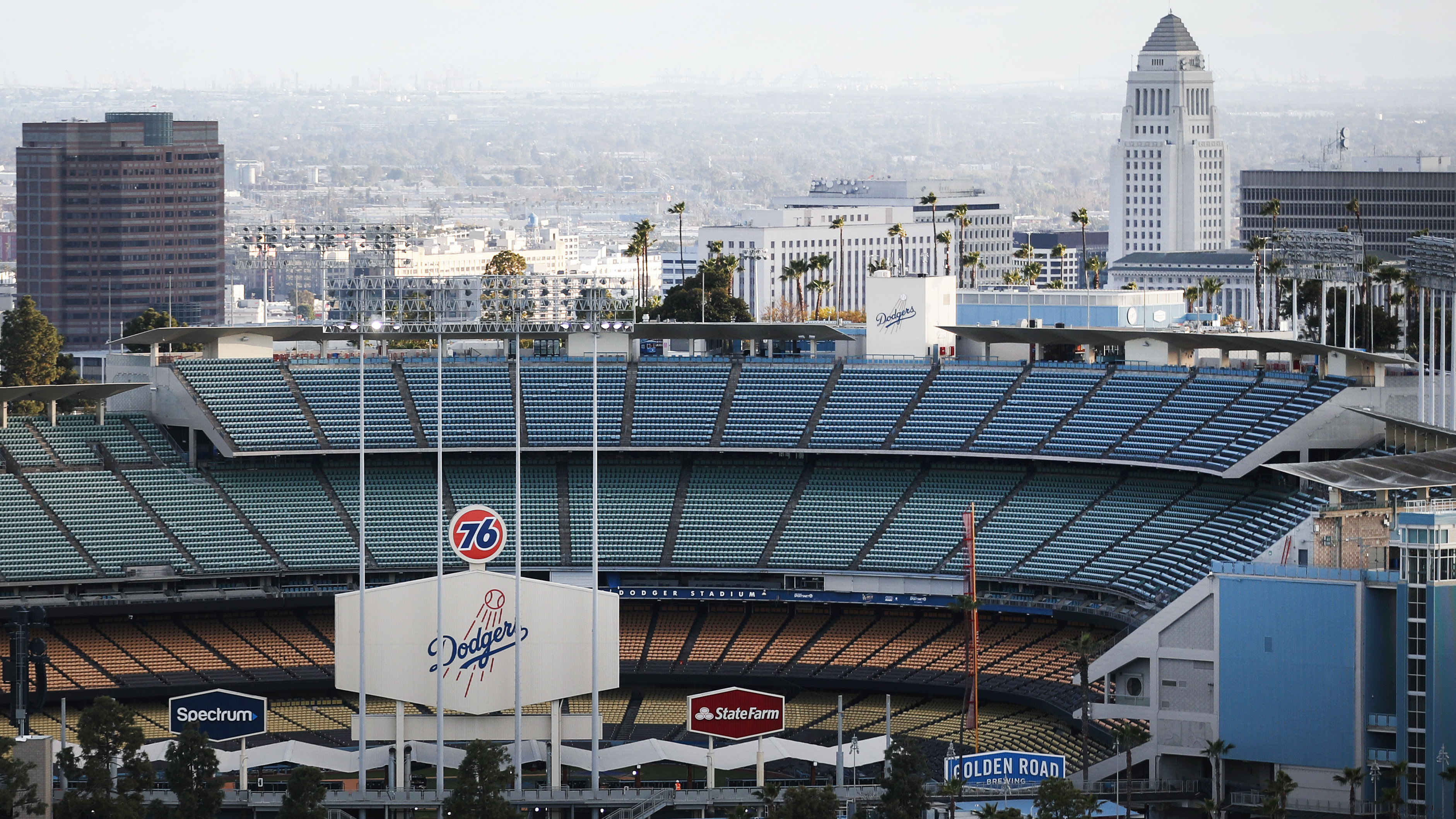 Dodger Stadium on what was supposed to be Major League Baseball's opening day on March 26 in Los Angeles. (Getty Images)