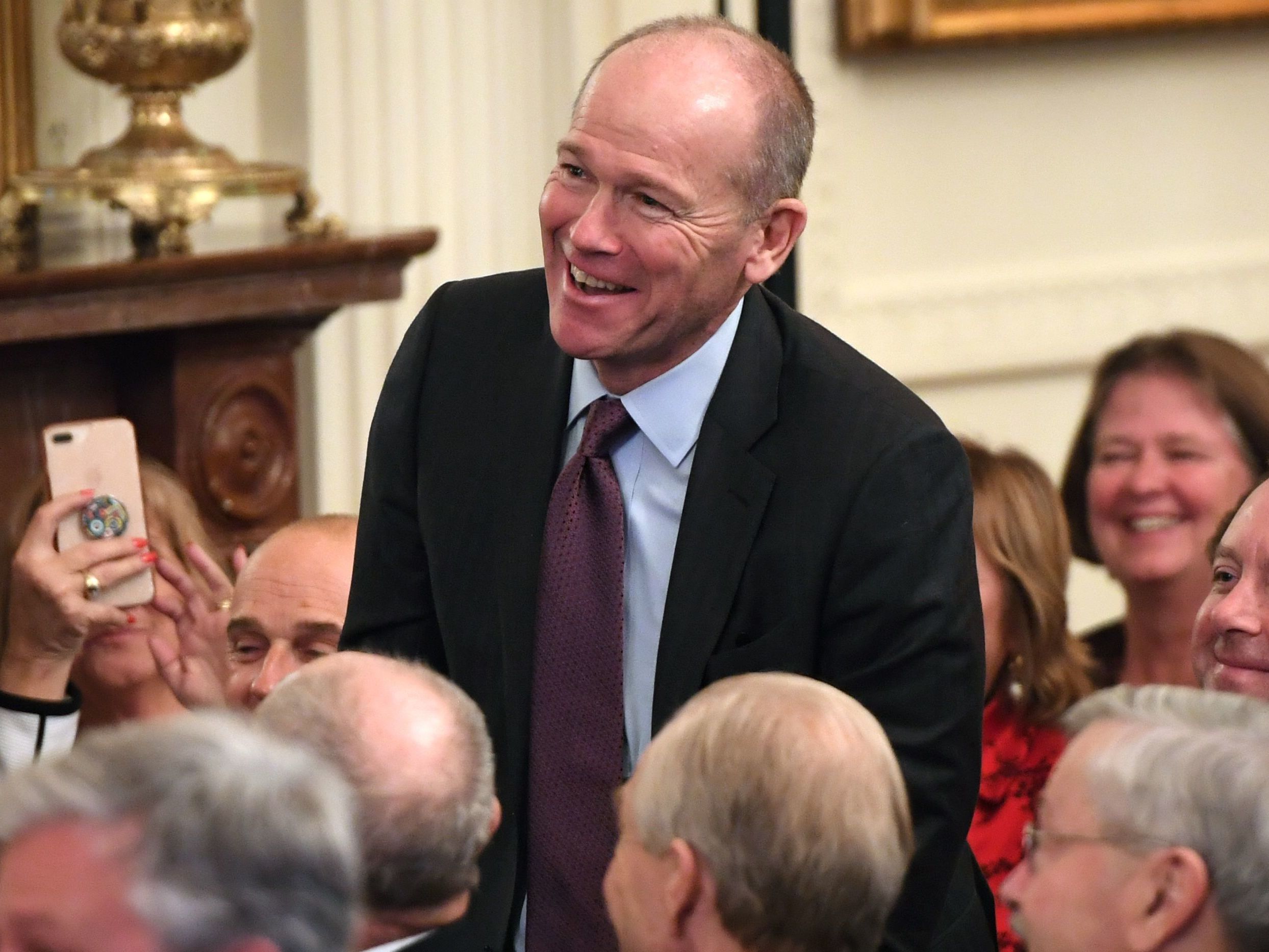 Boeing CEO Dave Calhoun pictured in January, told shareholders Monday the aviation industry will be much different after the coronavirus pandemic. (AFP via Getty Images)