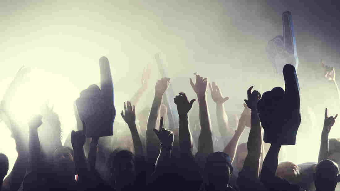Event attendees cheering.