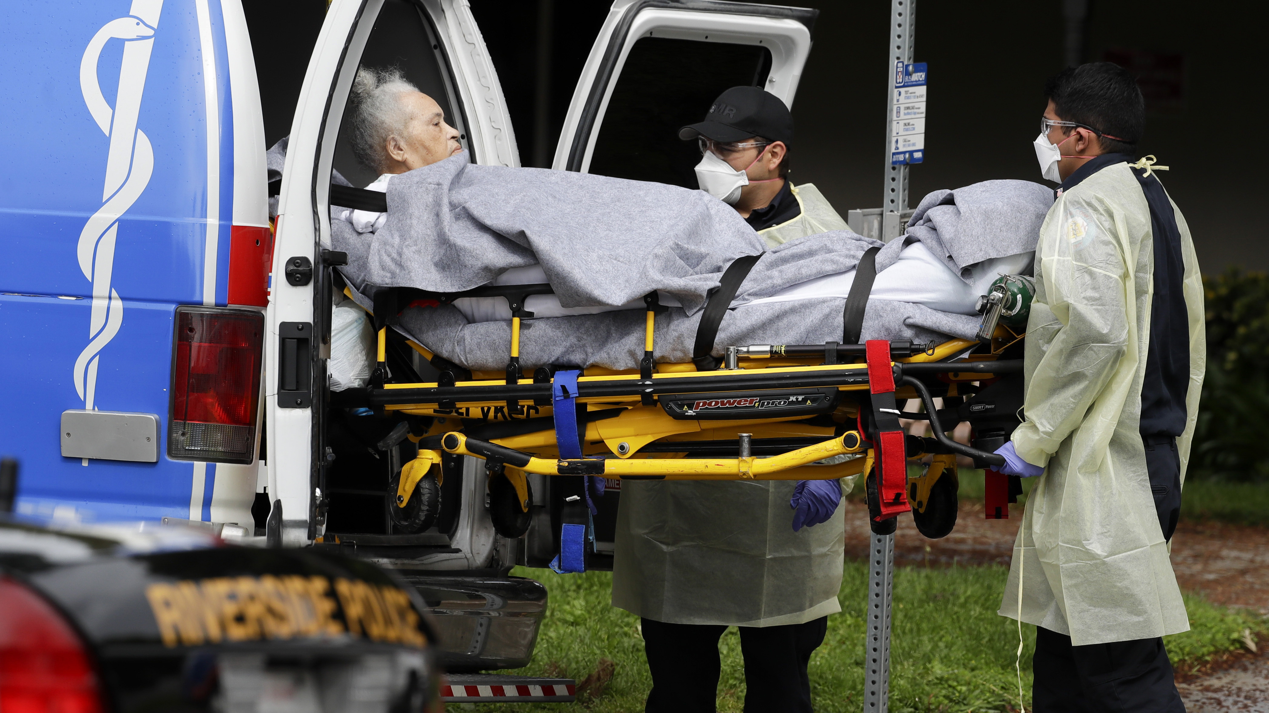 Patients were evacuated from the Magnolia Rehabilitation and Nursing Center in Riverside, Calif., after staff failed to report to work.