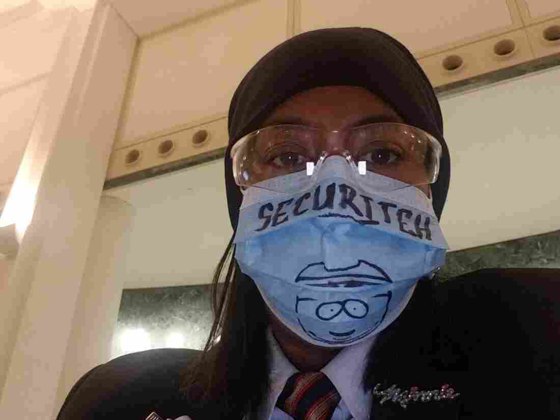 Minerva Alers is a hospital security guard in Manhattan and is an essential worker.