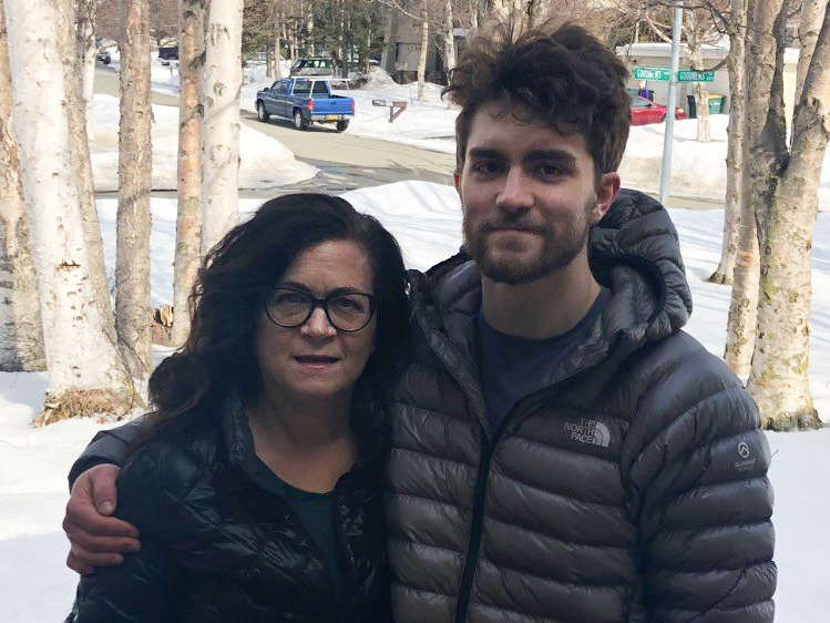 The dental practice where Candace Grenier has worked for two decades shut down in mid-March. That's just before her son, Ryeder, lost his job at an auto body shop. (Seth Franklin)