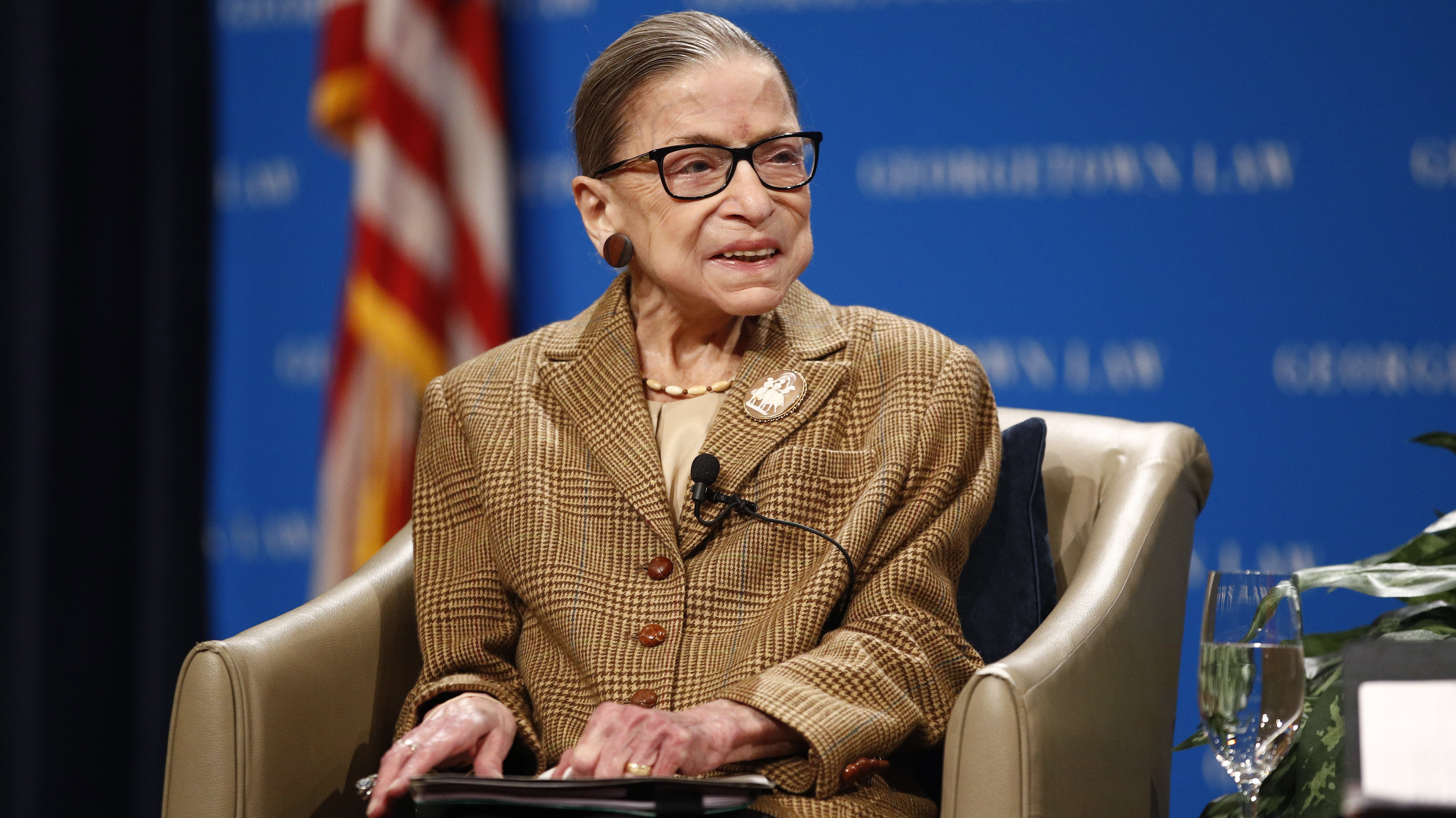 Supreme Court Justice Ruth Bader Ginsburg, seen in February, has been released from the hospital after treatment for a gallbladder condition.