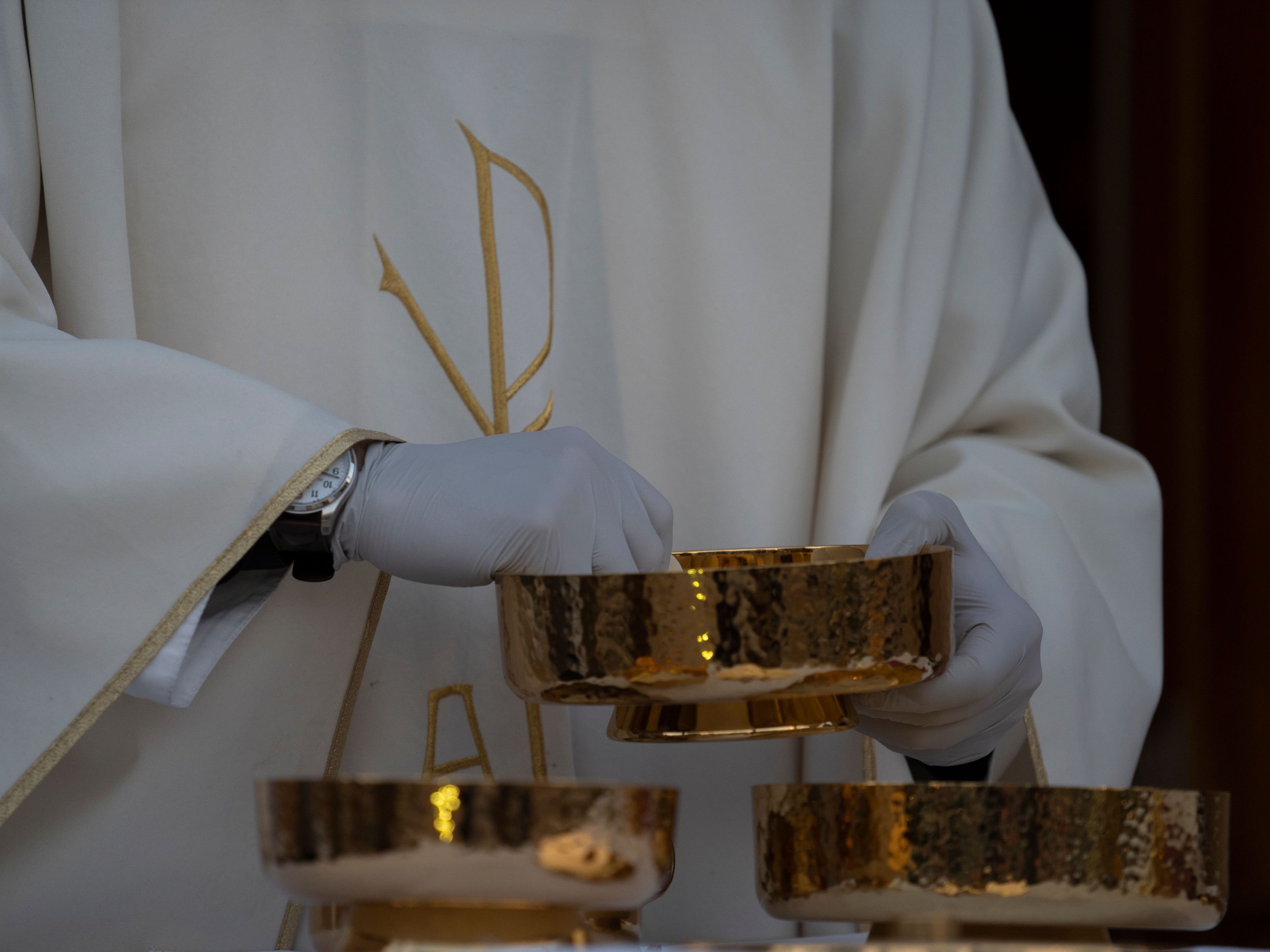 A group of conservative Catholics suggests coronavirus social distancing measures lead to a &quot;police state.&quot; (AFP via Getty Images)