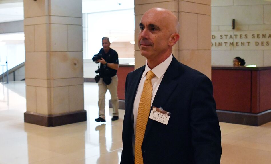 Steve Linick, shown after a briefing on Capitol Hill in 2019, was fired by President Trump on Friday as the State Department's inspector general. (Nicholas Kamm/AFP via Getty Images)
