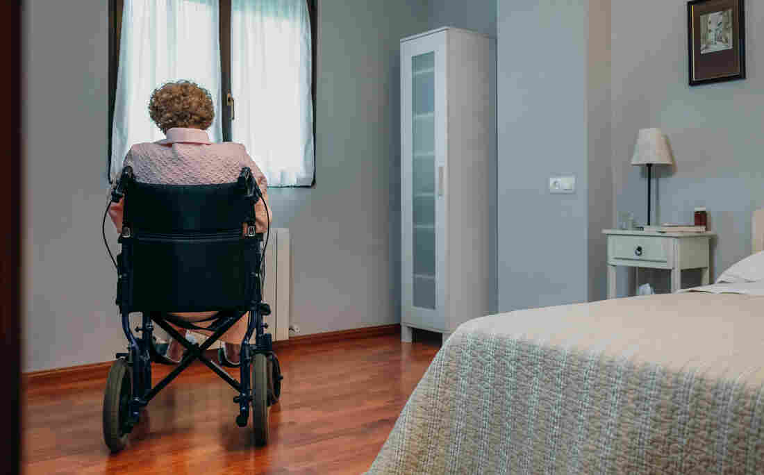 Senior patient sitting in a wheelchair.