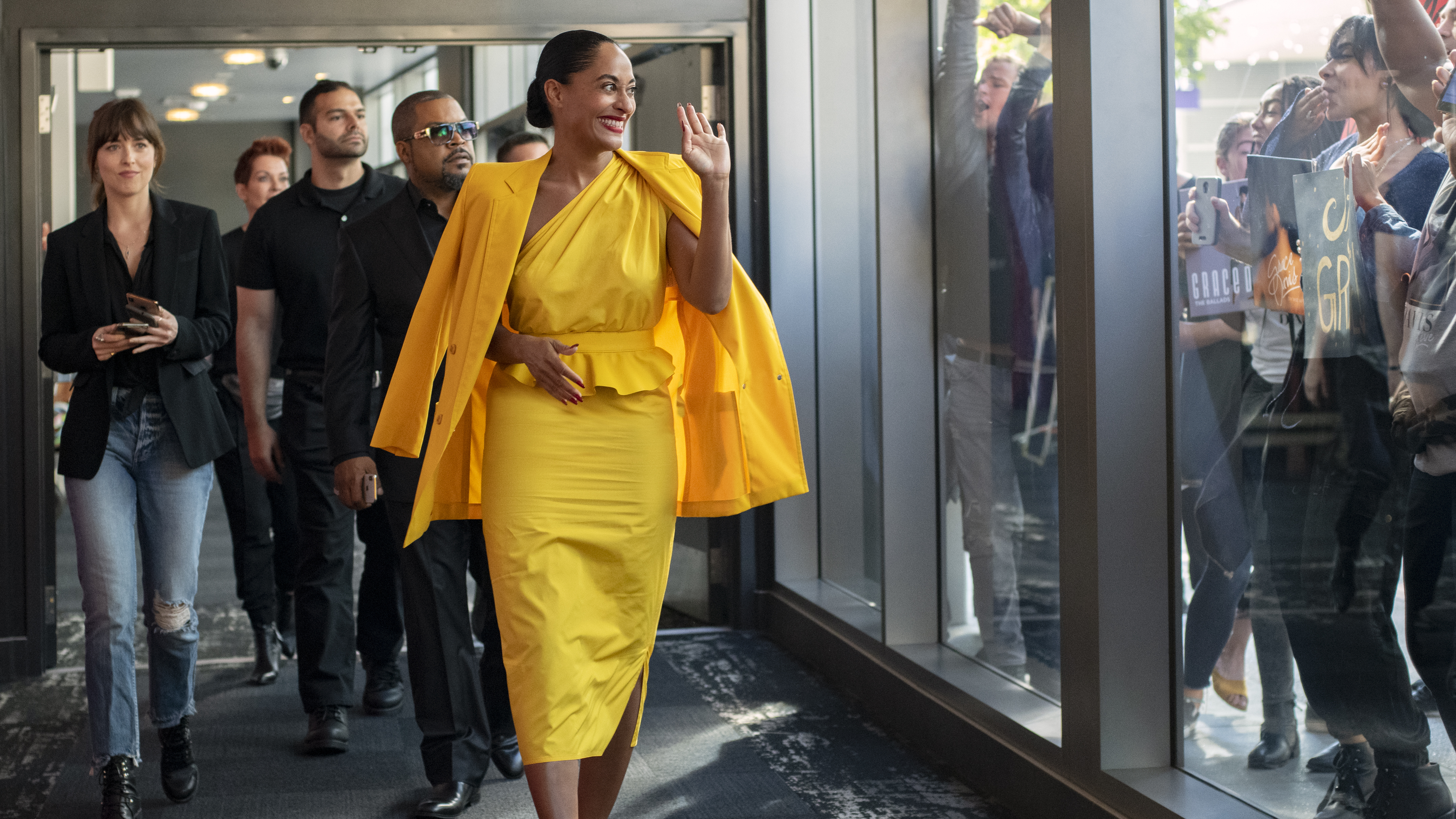 Dakota Johnson stars as Maggie Sherwood, Ice Cube as Jack Robertson and Tracee Ellis Ross as Grace Davis in <em>The High Note</em>. (Focus Features)