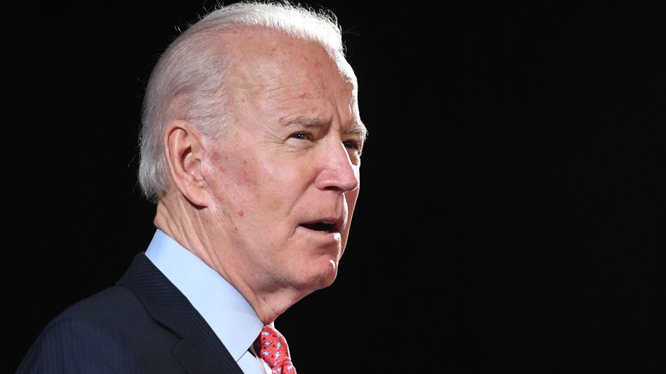 Former Vice President Joe Biden, pictured on March 12, is facing backlash for comments that his campaign says were a joke about black support for him versus President Trump. (Saul Loeb/AFP via Getty Images)