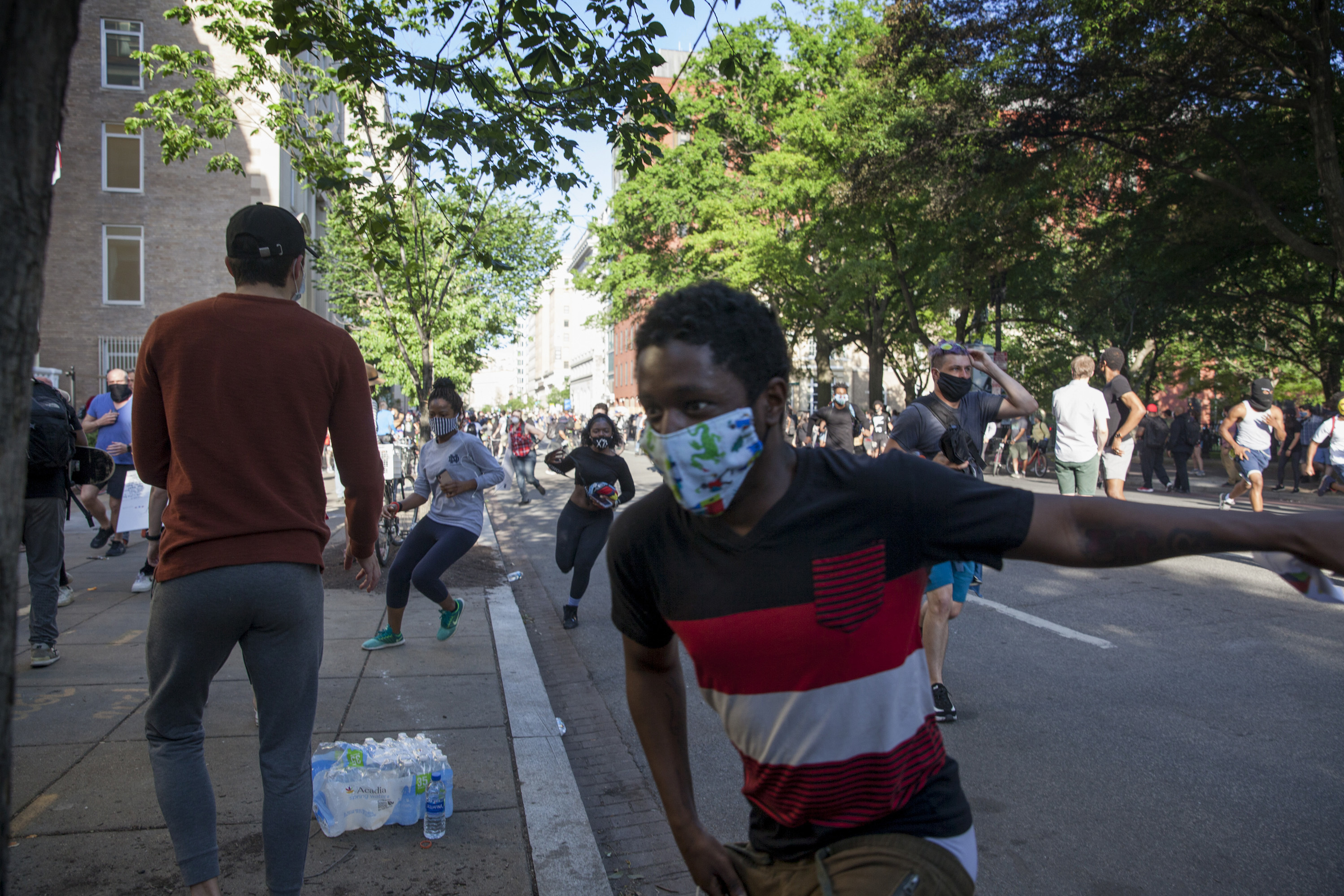 peaceful protesters tear gassed to clear way for trump church photo op npr