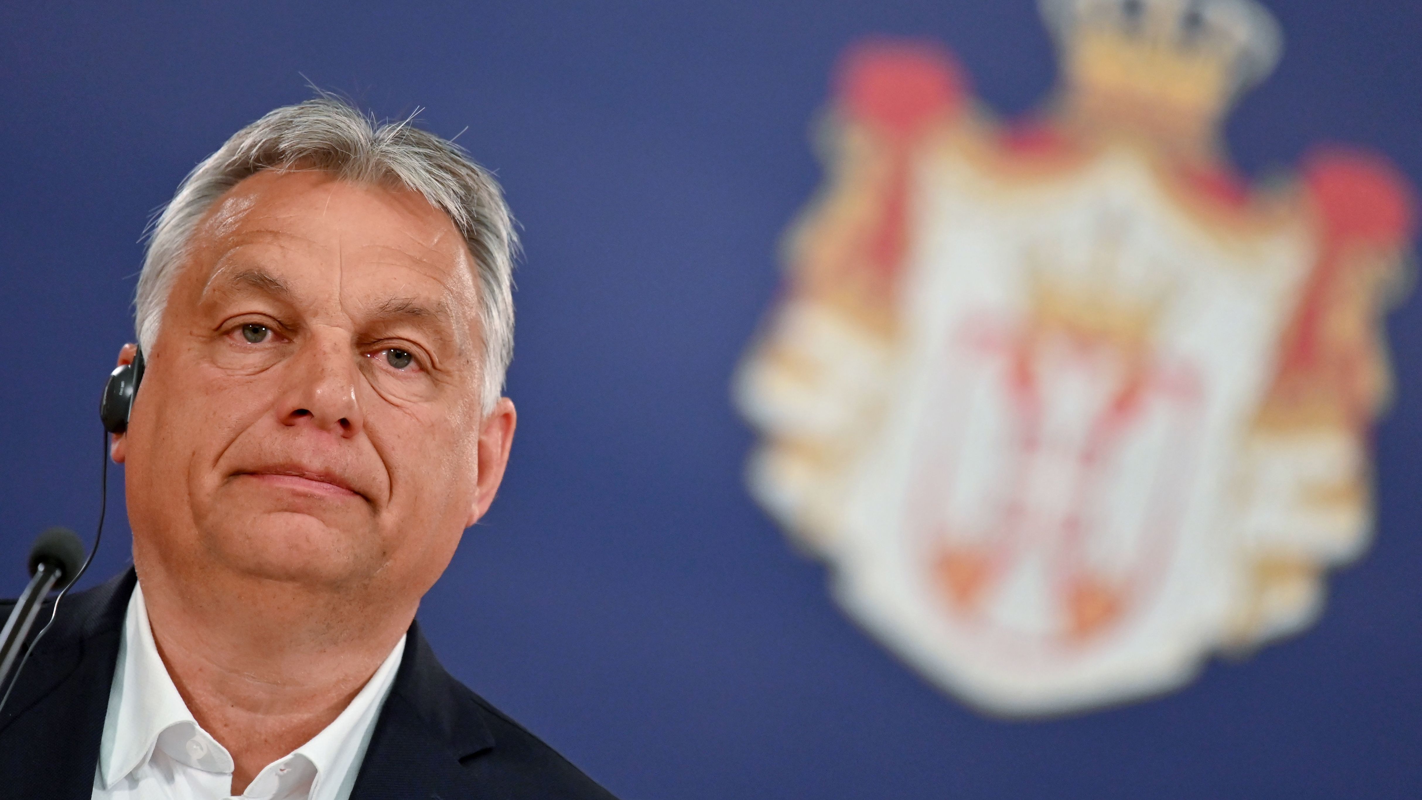 Hungarian Prime Minister Viktor Orbán at a news conference on May 15.