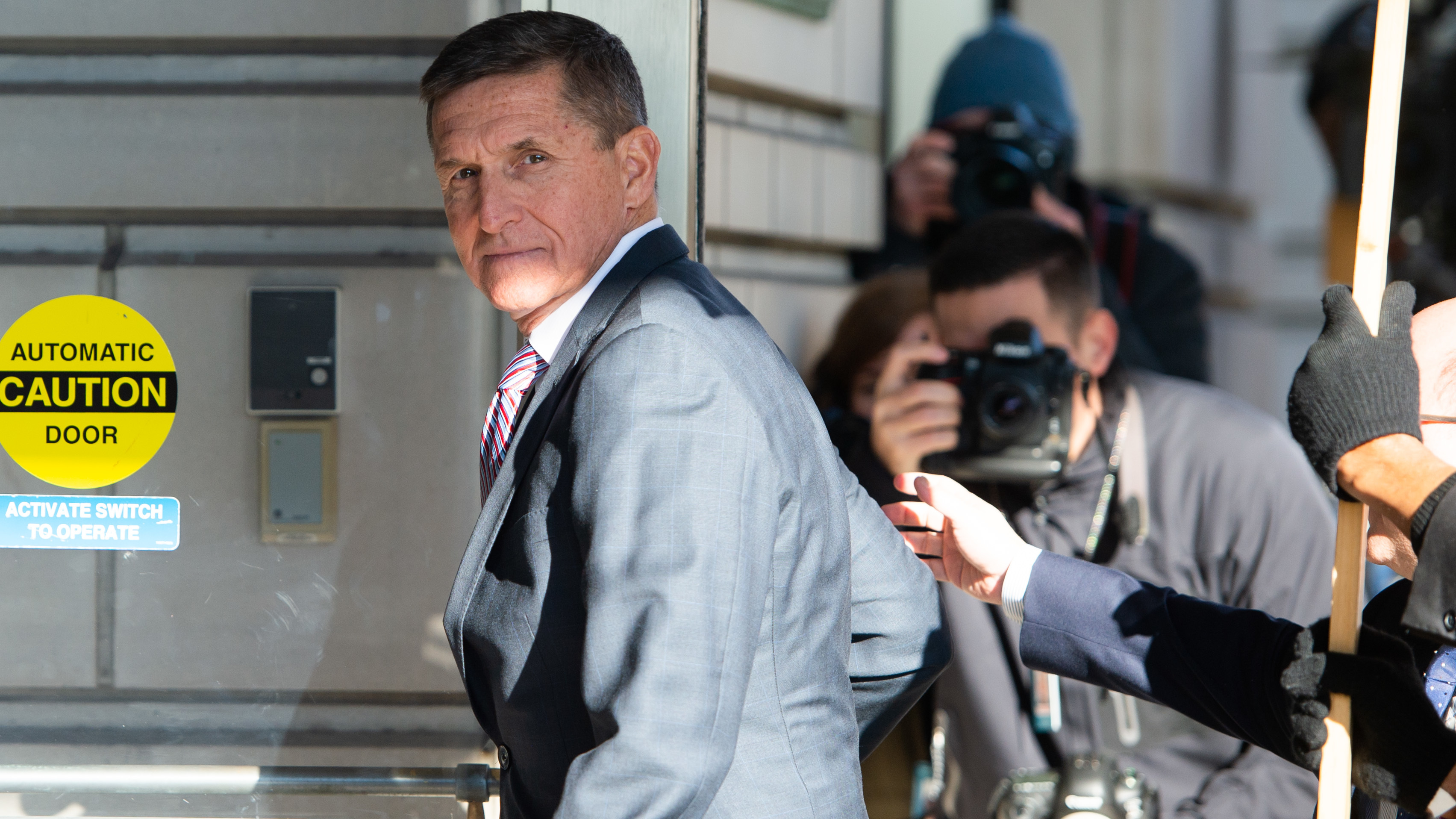 Former Trump national security adviser Michael Flynn, pictured at the U.S. District Court in Washington, D.C., in December 2018, has a new hearing on Friday about the Justice Department's move to drop the case against him. (AFP via Getty Images)