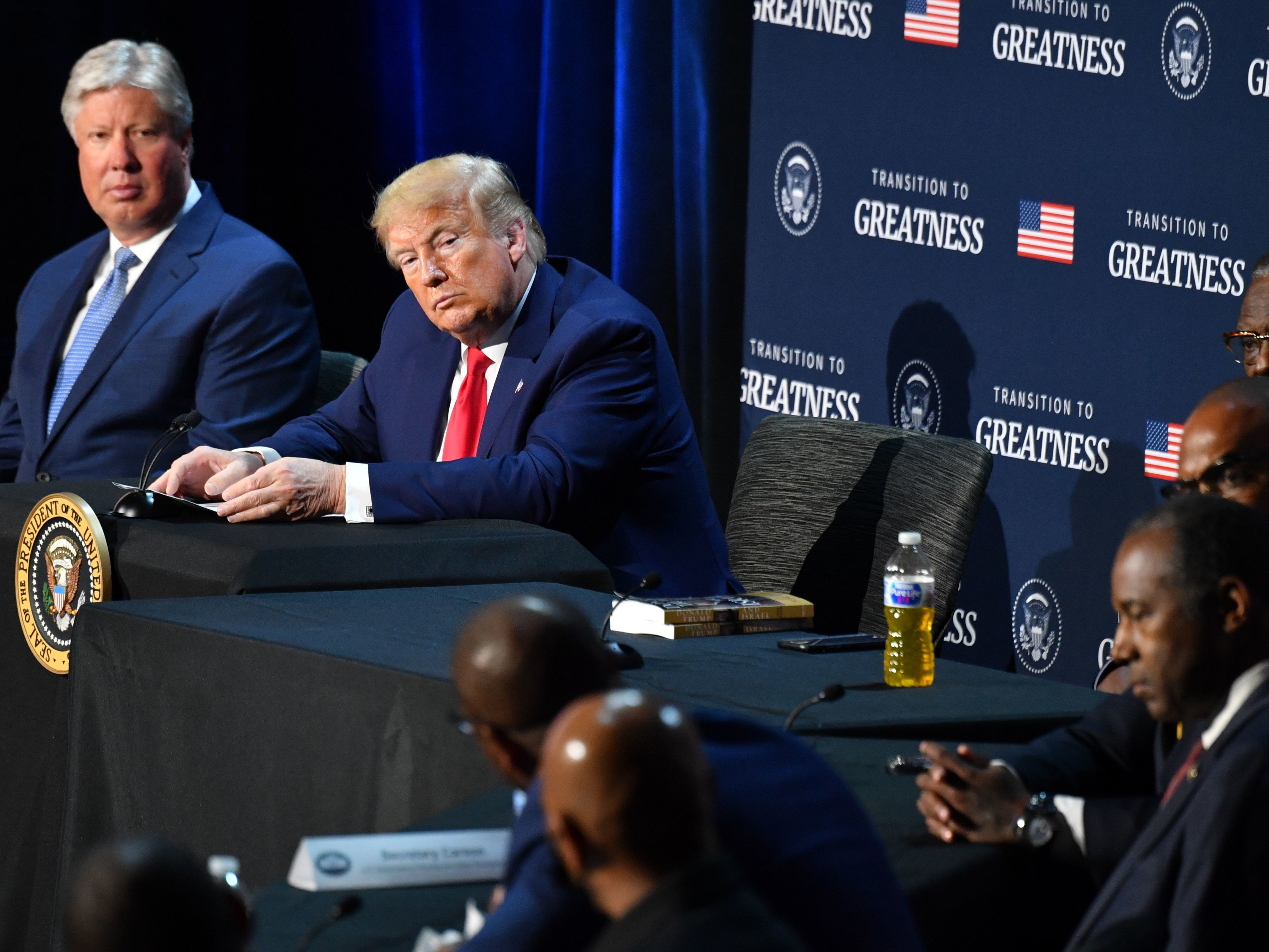 President Trump hosts a roundtable with faith leaders, law enforcement officials, and small business owners at Gateway Church in Dallas, Texas, on June 11, 2020. (AFP via Getty Images)