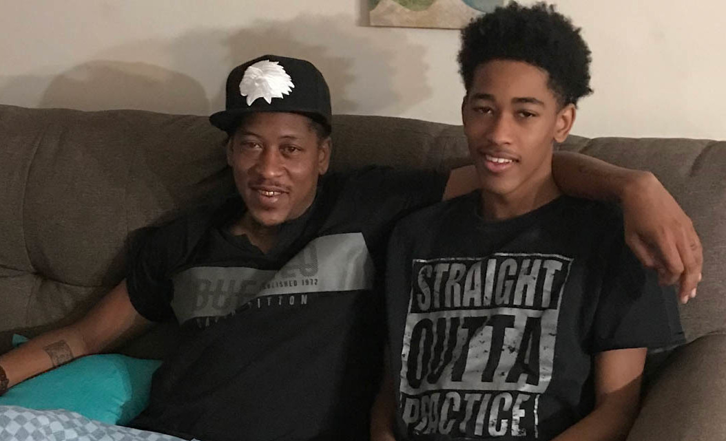 Albert Sykes (left), with his eldest son, Aidan, at home this week in Jackson, Miss. (Courtesy of the Sykes family)