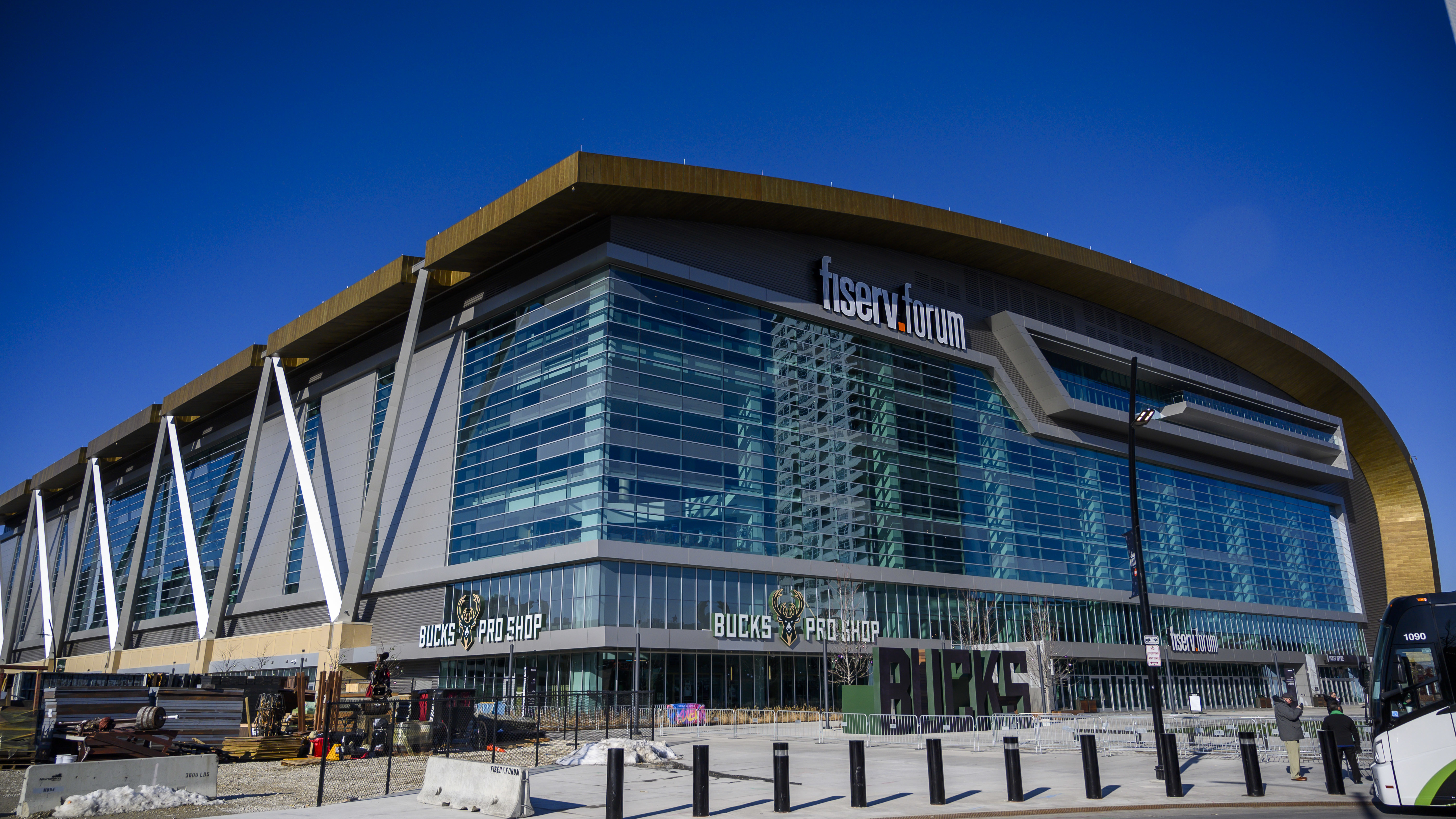 The scaled-down Democratic National Convention will no longer be held at the Fiserv Forum, but instead include events at the convention center in downtown Milwaukee. (AFP via Getty Images)