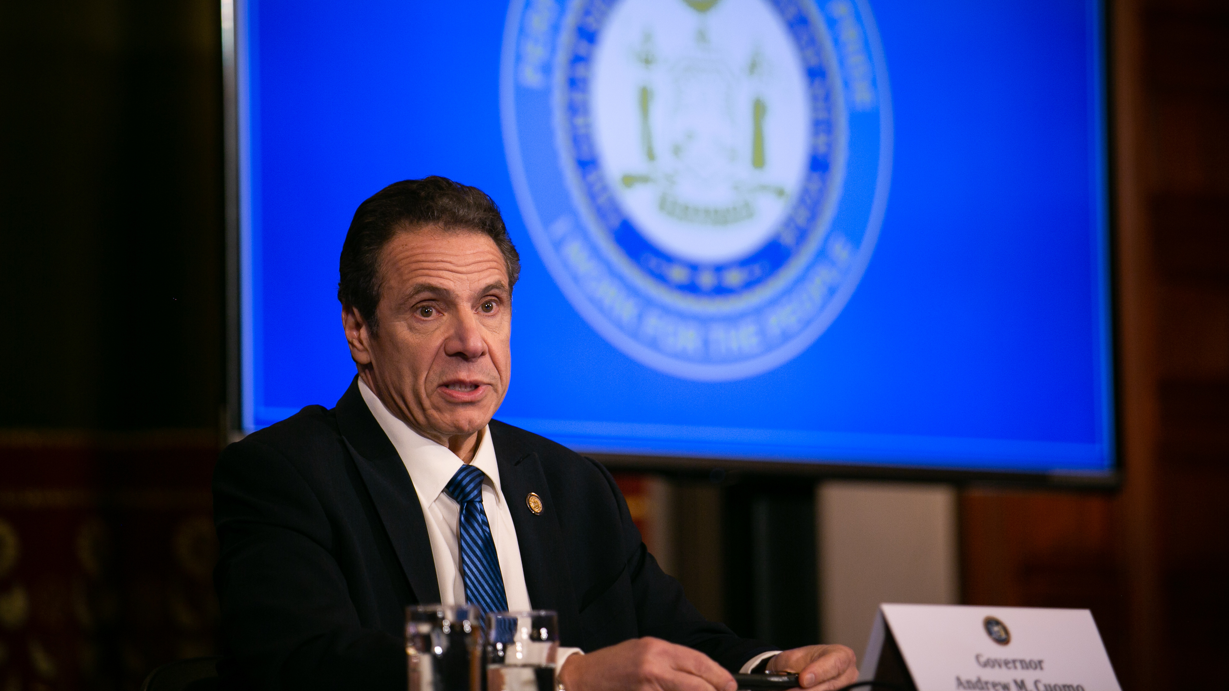 New York Gov. Andrew Cuomo, seen in April, says the state