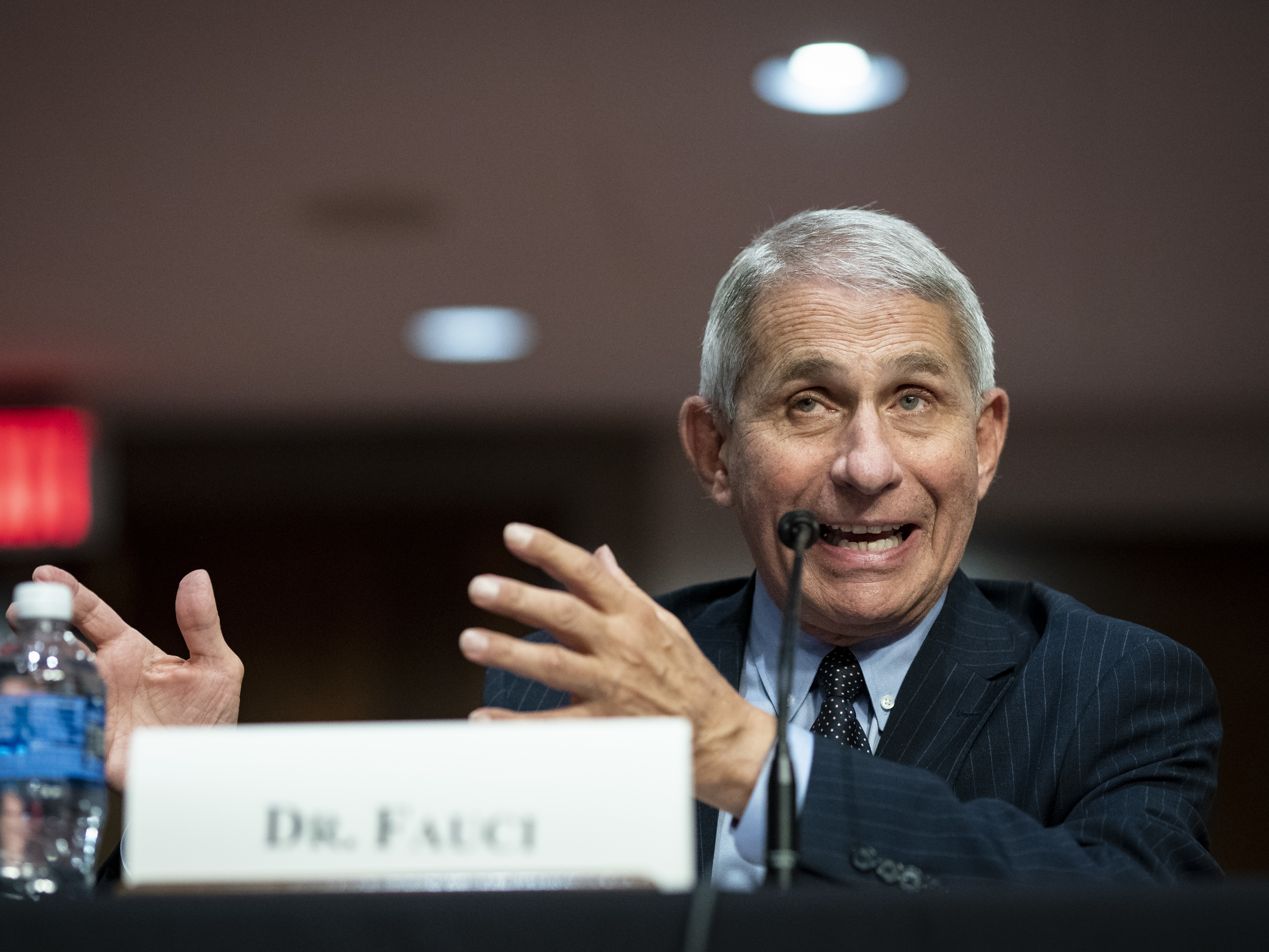 Dr. Anthony Fauci, director of the National Institute of Allergy and Infectious Diseases, speaks during a Senate Health, Education, Labor and Pensions Committee hearing on Tuesday. (Getty Images)