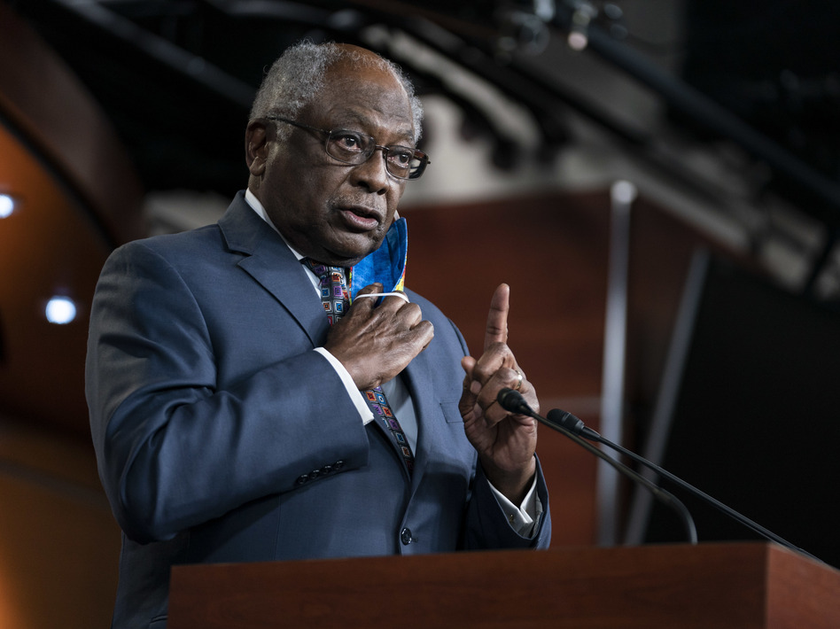 Rep. James E. Clyburn, D-S.C., has asked Trump administration officials to account for how and why they selected particular companies to provide personal protective equipment. (Sarah Silbiger/Bloomberg via Getty Images)